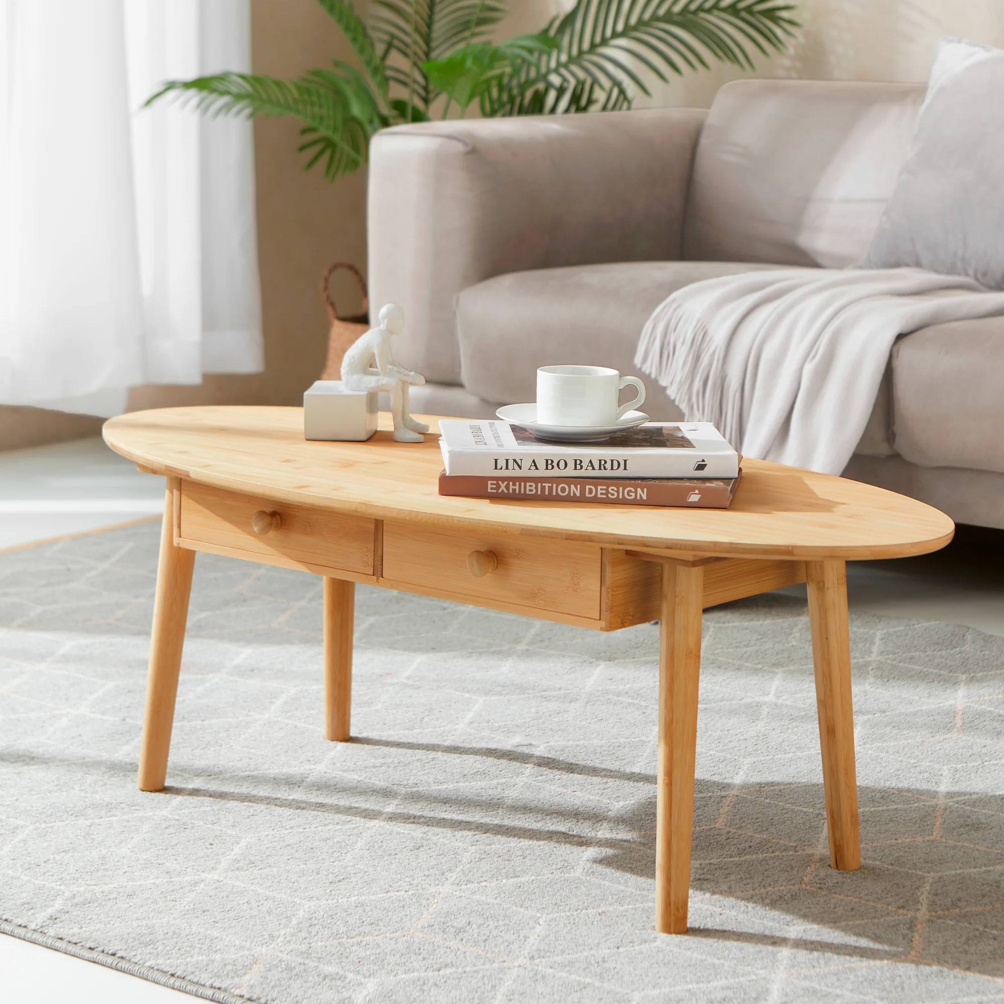 [en.casa] Salontafel Harboøre 37x100x48 cm bamboe