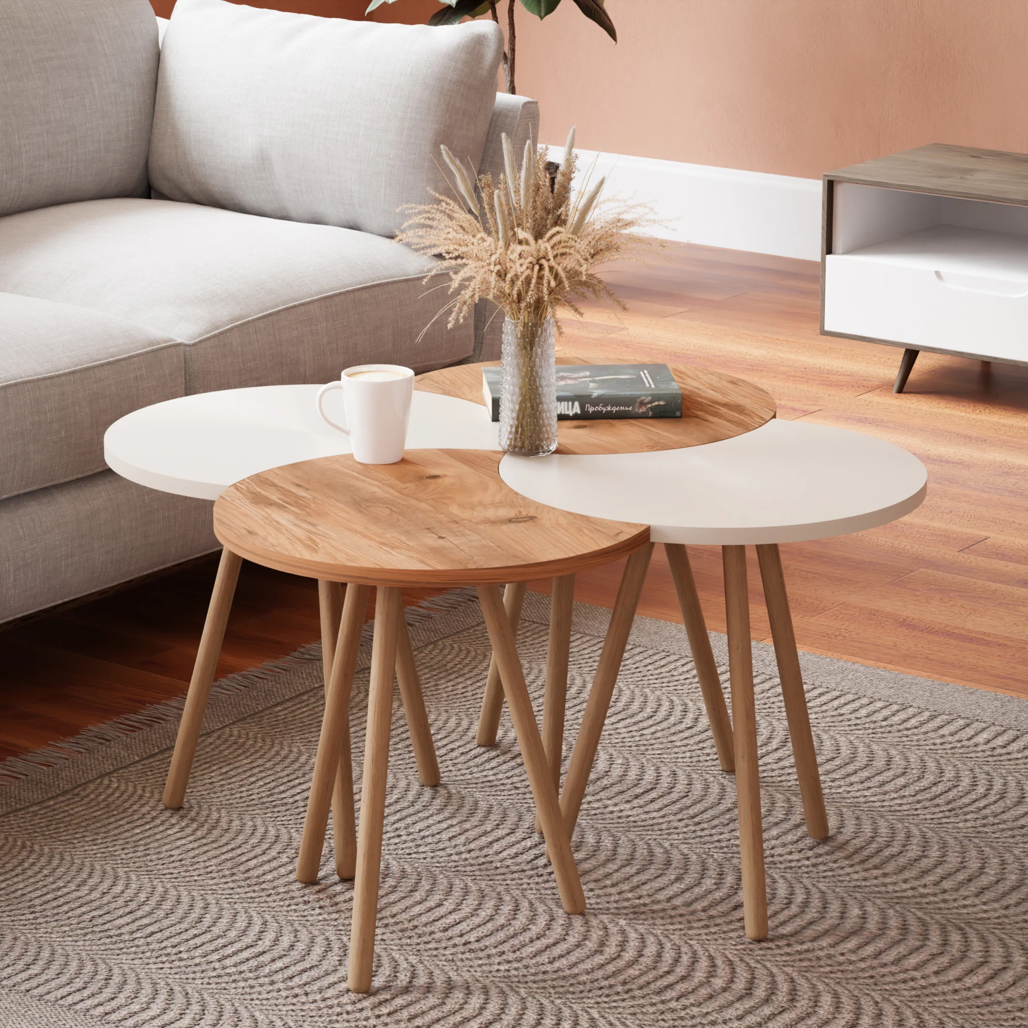 [en.casa] Salontafel Højer set van 4 - 3 varianten - Image 2
