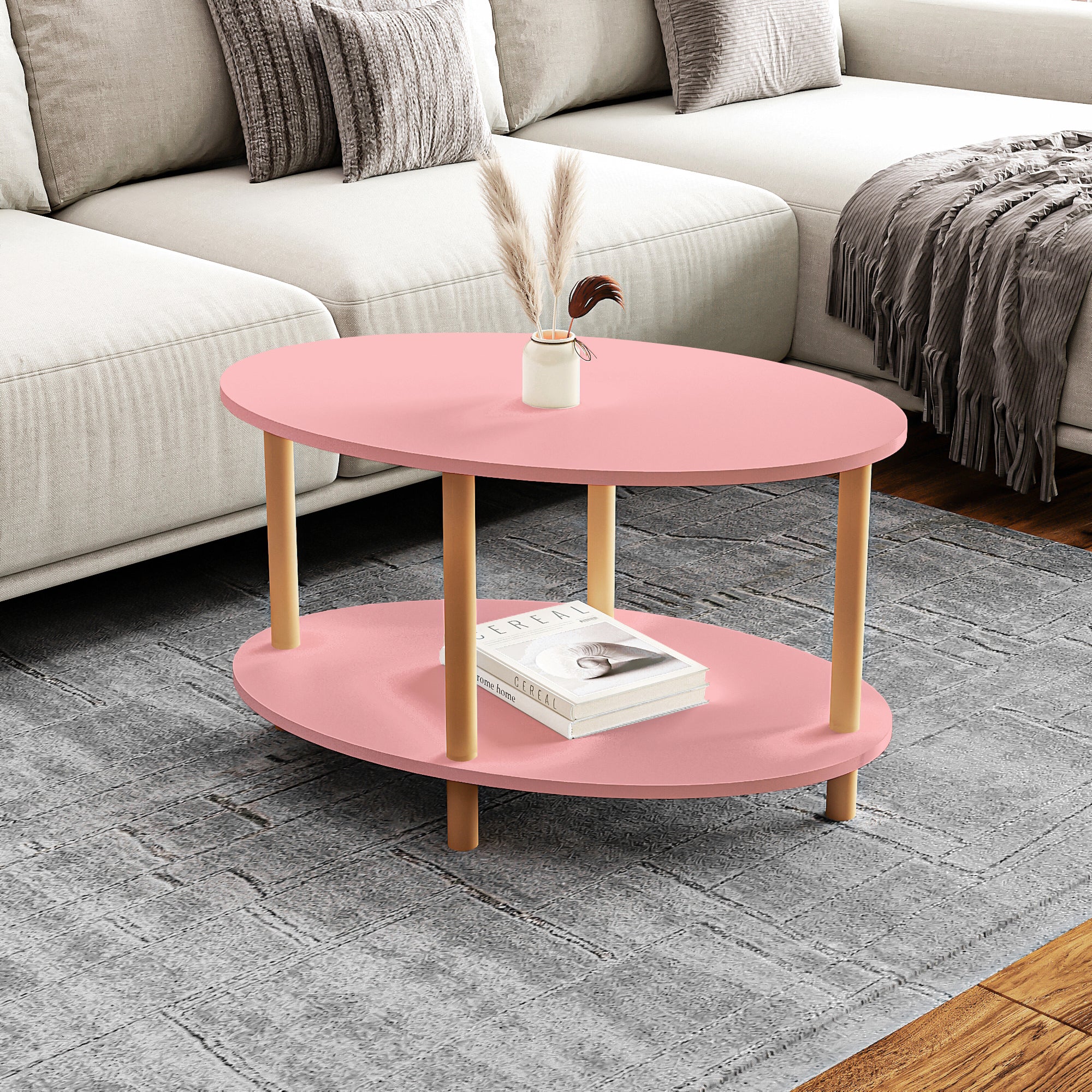 Salontafel Højreby ovaal 43x70x44 cm [en.casa] - Image 6