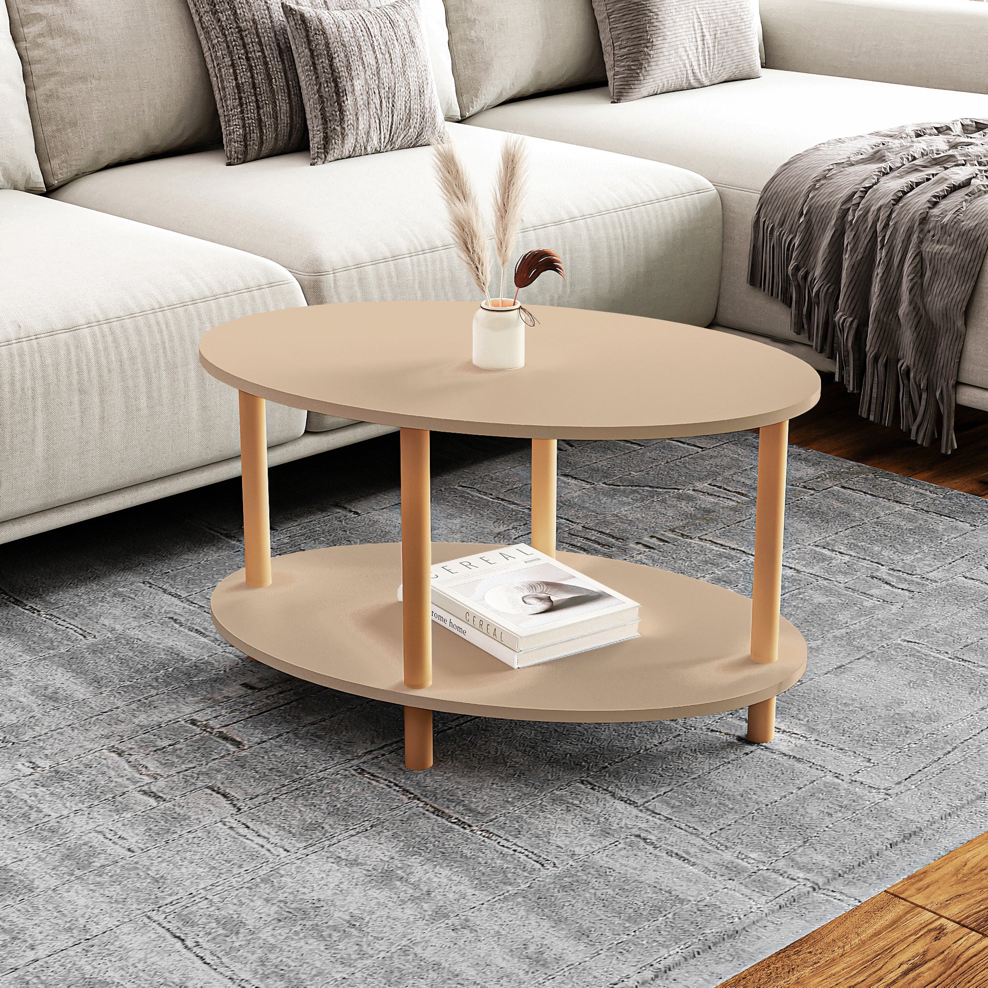 Salontafel Højreby ovaal 43x70x44 cm [en.casa] - Image 7