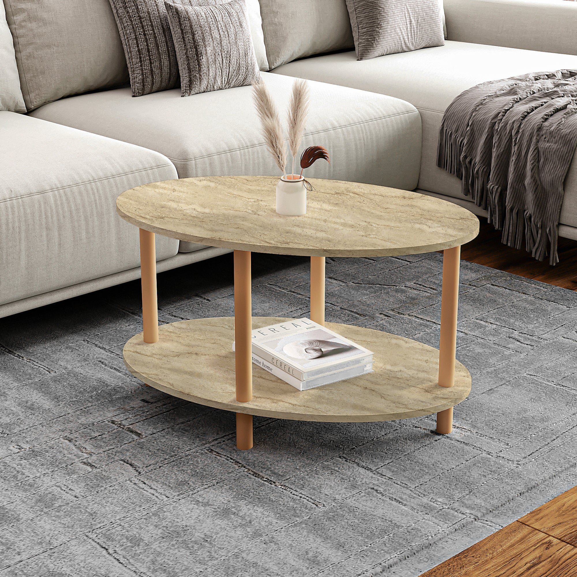 Salontafel Højreby ovaal 43x70x44 cm [en.casa] - Image 8