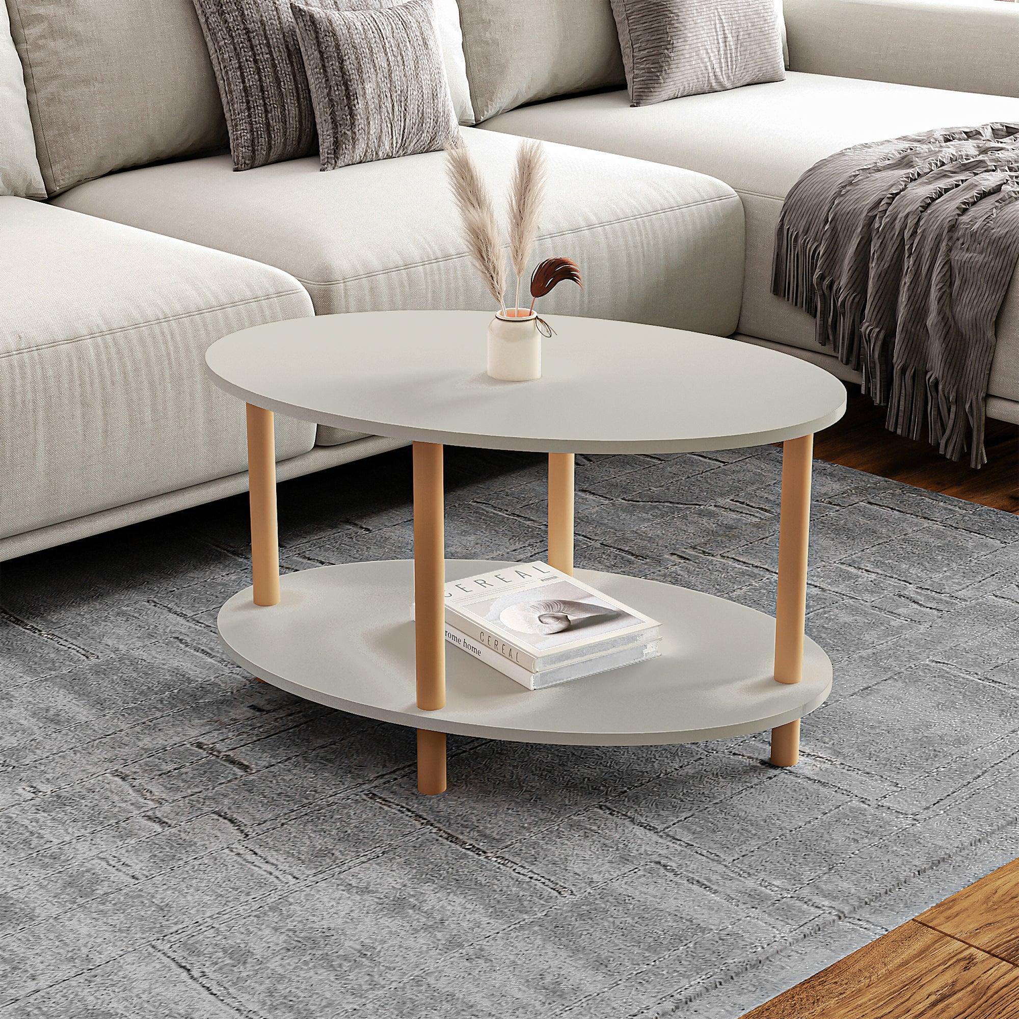 Salontafel Højreby ovaal 43x70x44 cm [en.casa] - Image 9