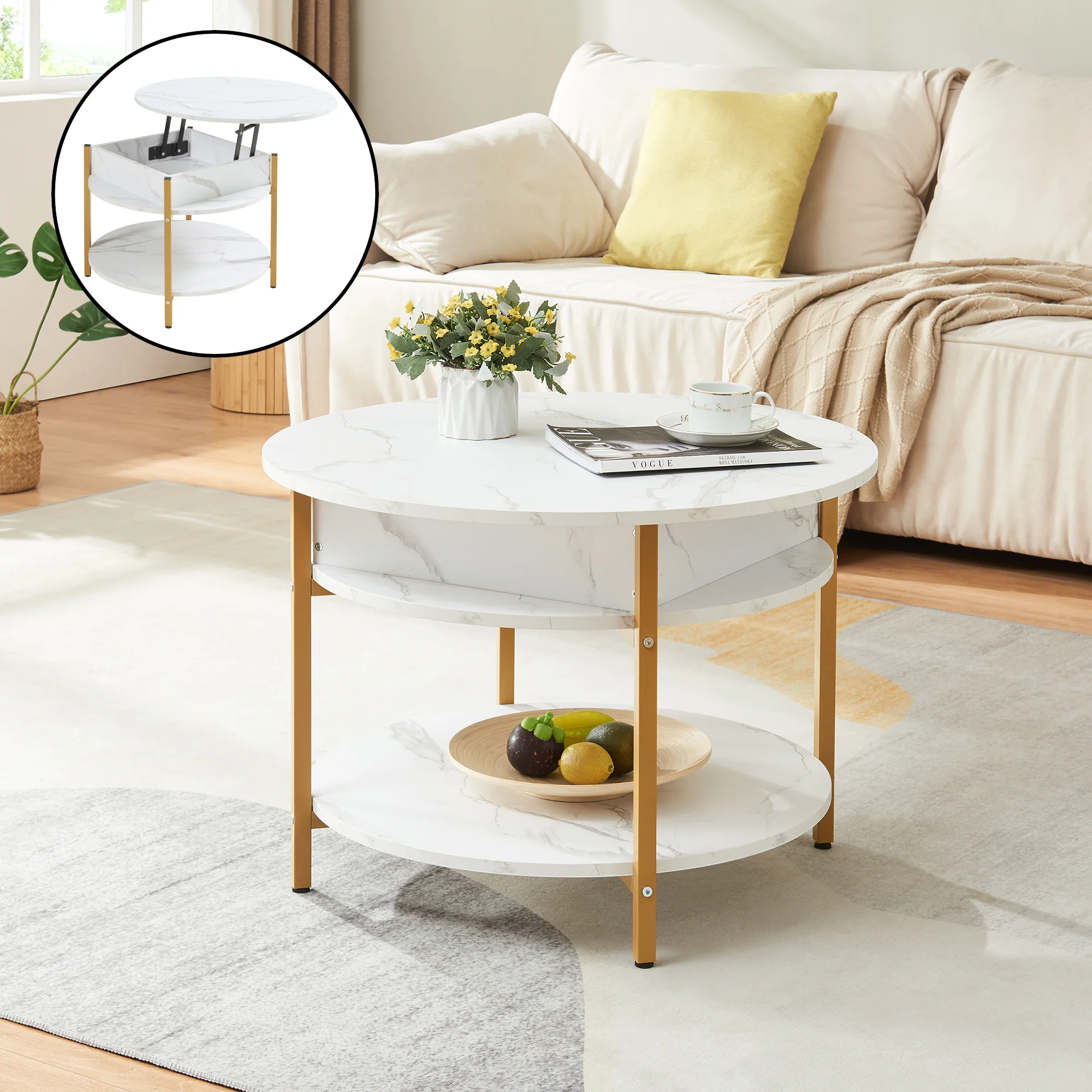 Salontafel Kandas rond Ø70 cm [en.casa] - Image 3