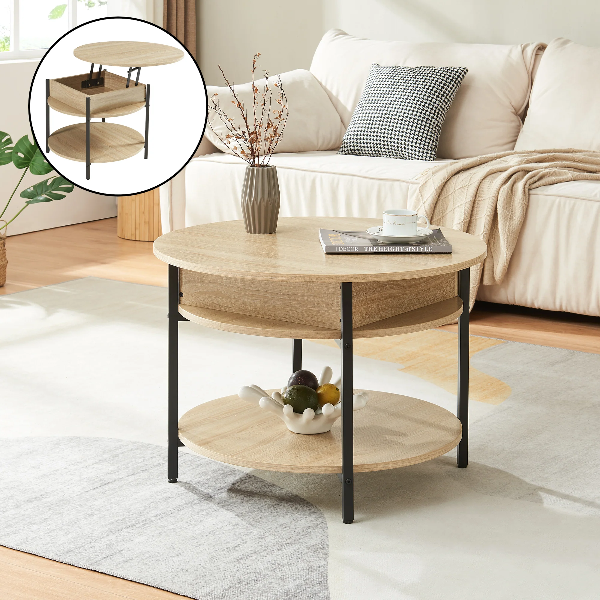 Salontafel Kandas rond Ø70 cm [en.casa] - Image 4