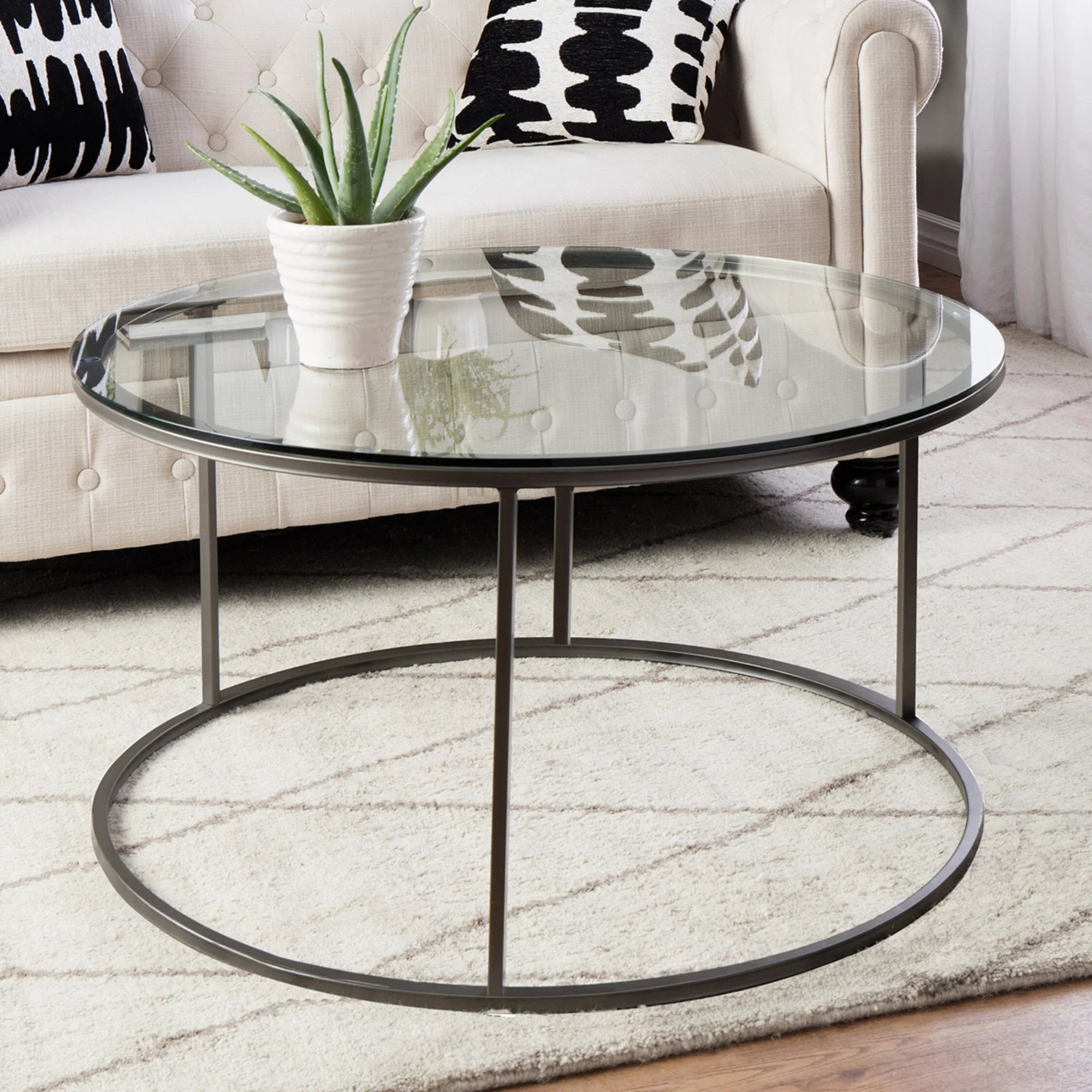 [en.casa] Salontafel Kolari 45x80 cm zwart en transparant - 2 varianten