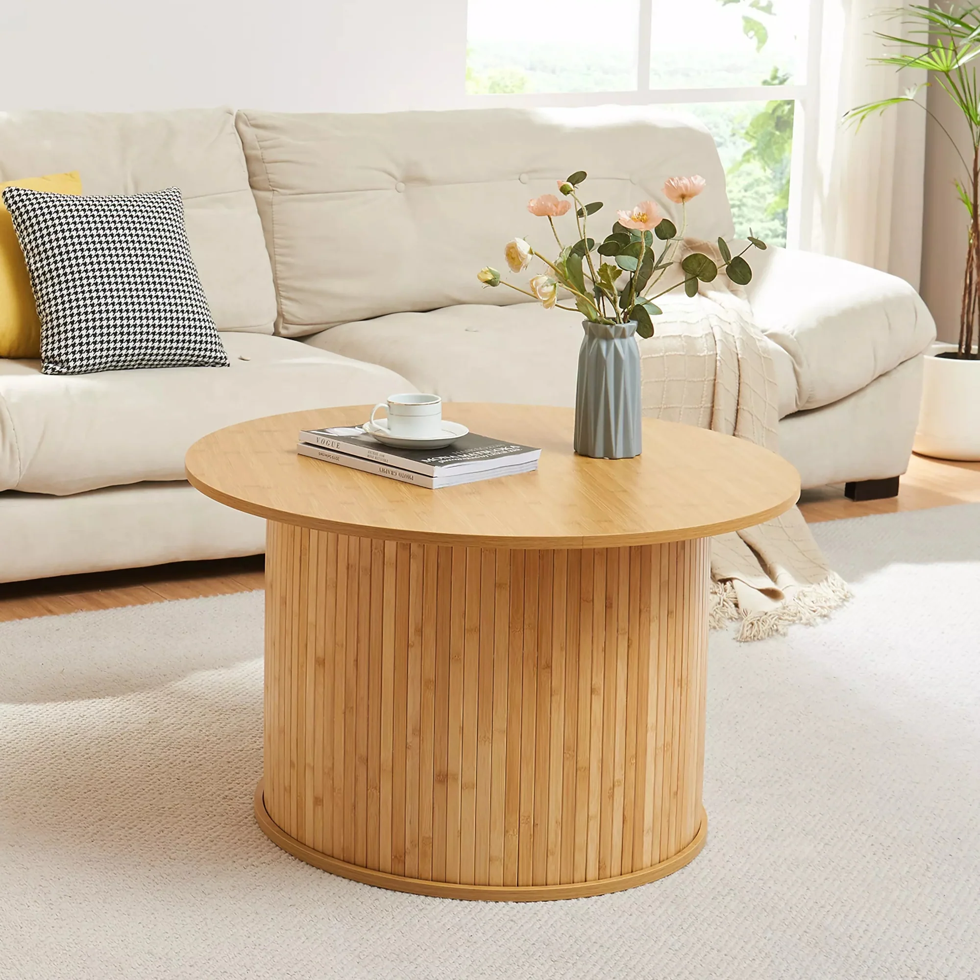 Salontafel Ledepid rond naturel [en.casa] - Image 2