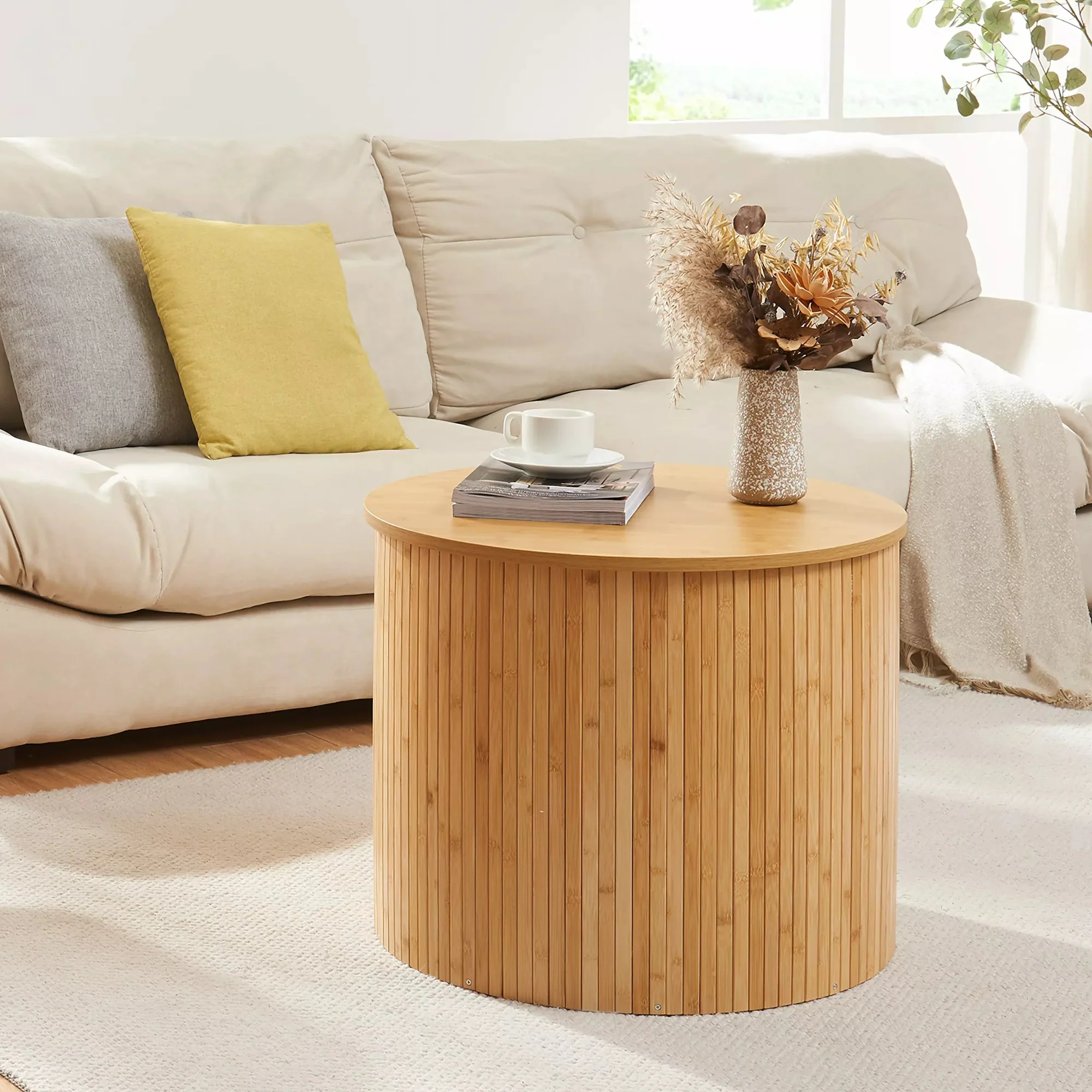 Salontafel Ledepid rond naturel [en.casa] - Image 3