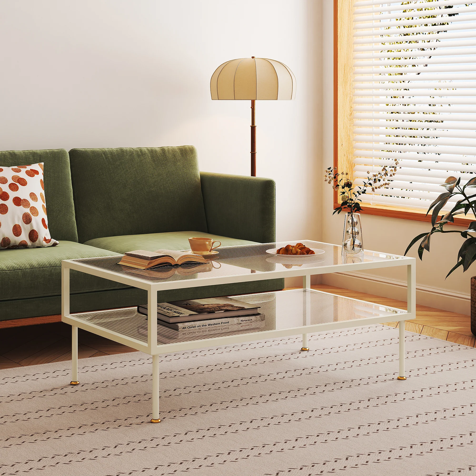 Salontafel Lindau 100x50x46 cm cremewit [en.casa]