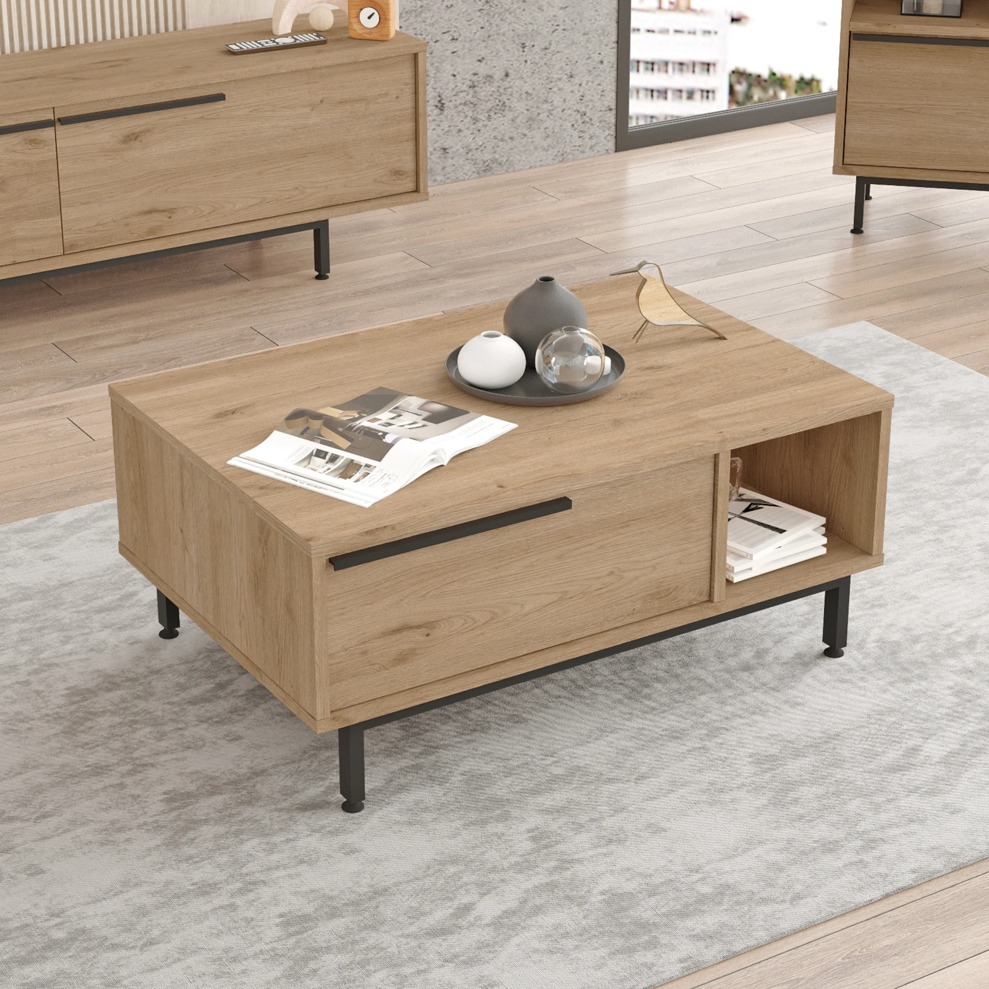 Salontafel Majaajoå 90x60x37,5 cm [en.casa]