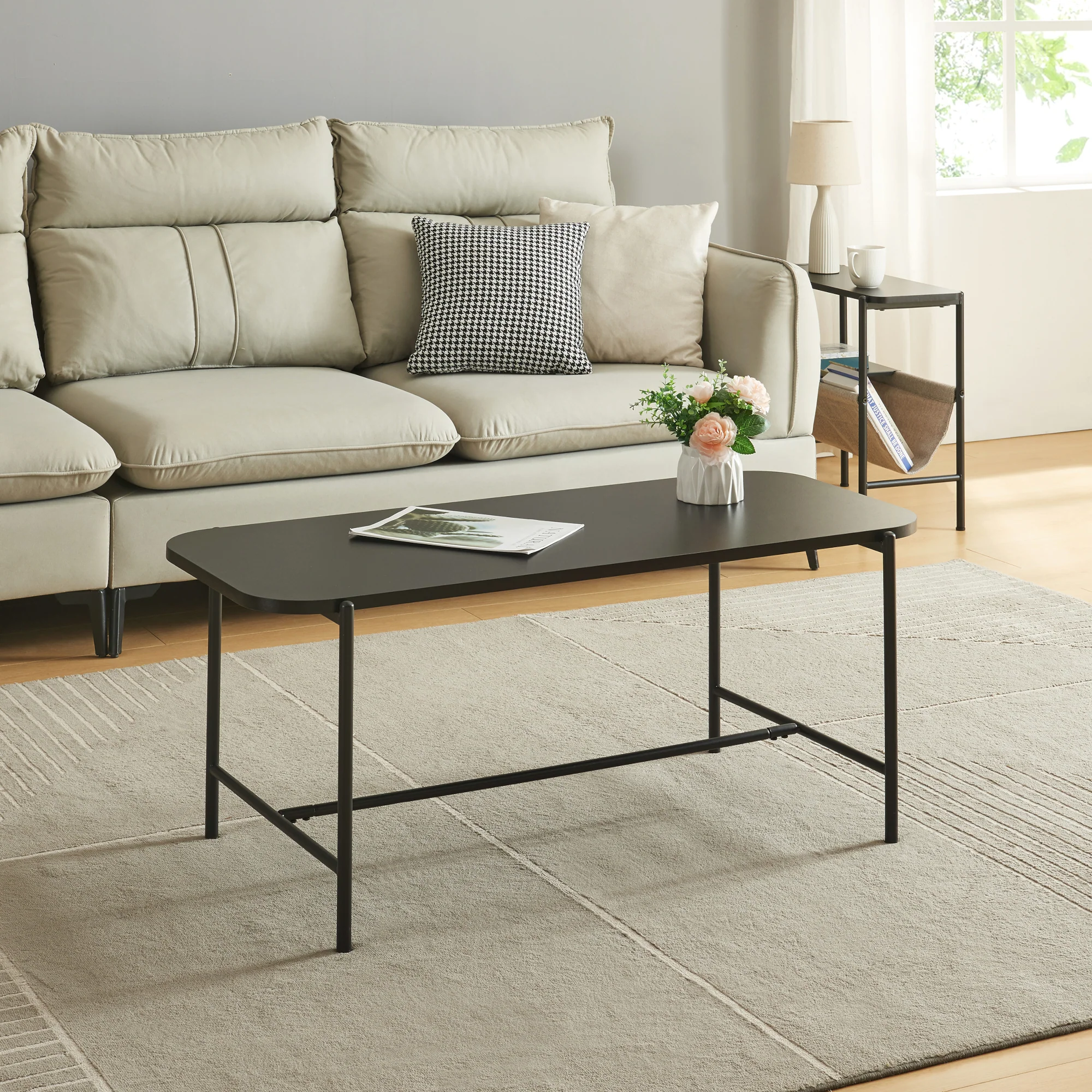 Salontafel Samnanger 110x50x45 cm zwart [en.casa]