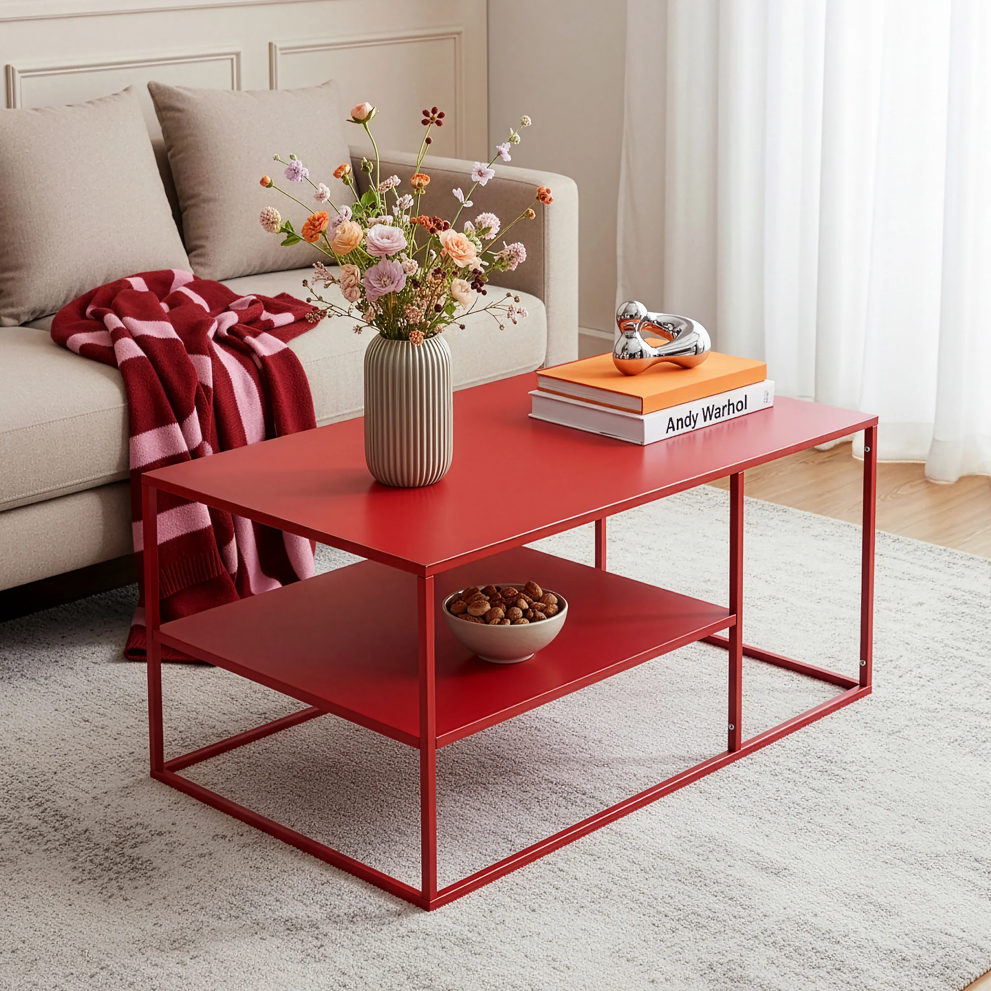 Salontafel Solund met plank 45x90x60 cm [en.casa] - Image 10
