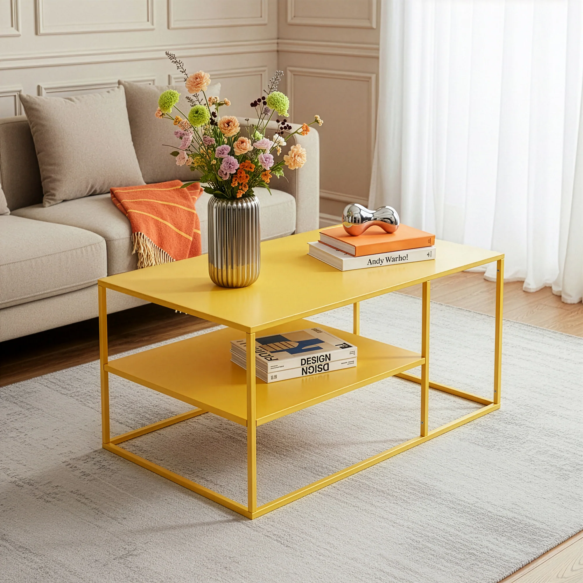 Salontafel Solund met plank 45x90x60 cm [en.casa] - Image 4