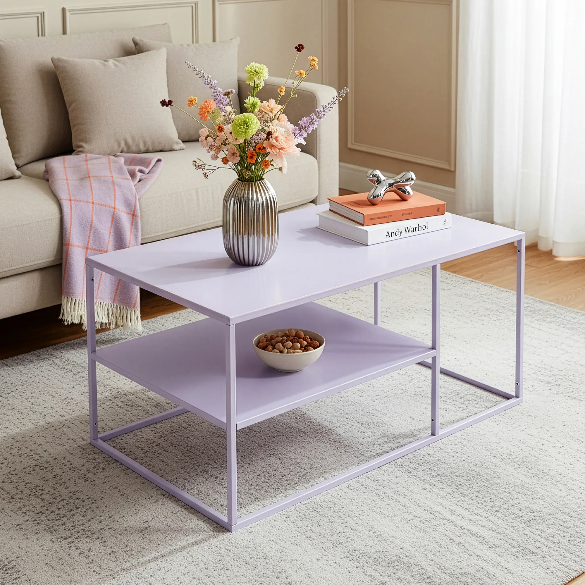 Salontafel Solund met plank 45x90x60 cm [en.casa] - Image 5