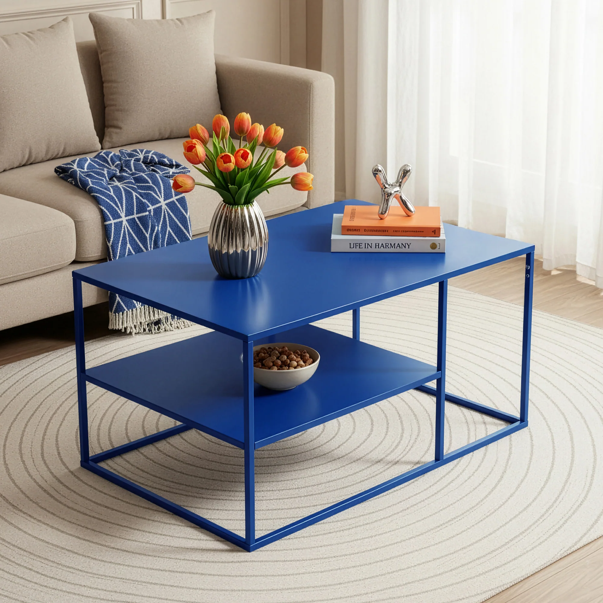 Salontafel Solund met plank 45x90x60 cm [en.casa] - Image 6