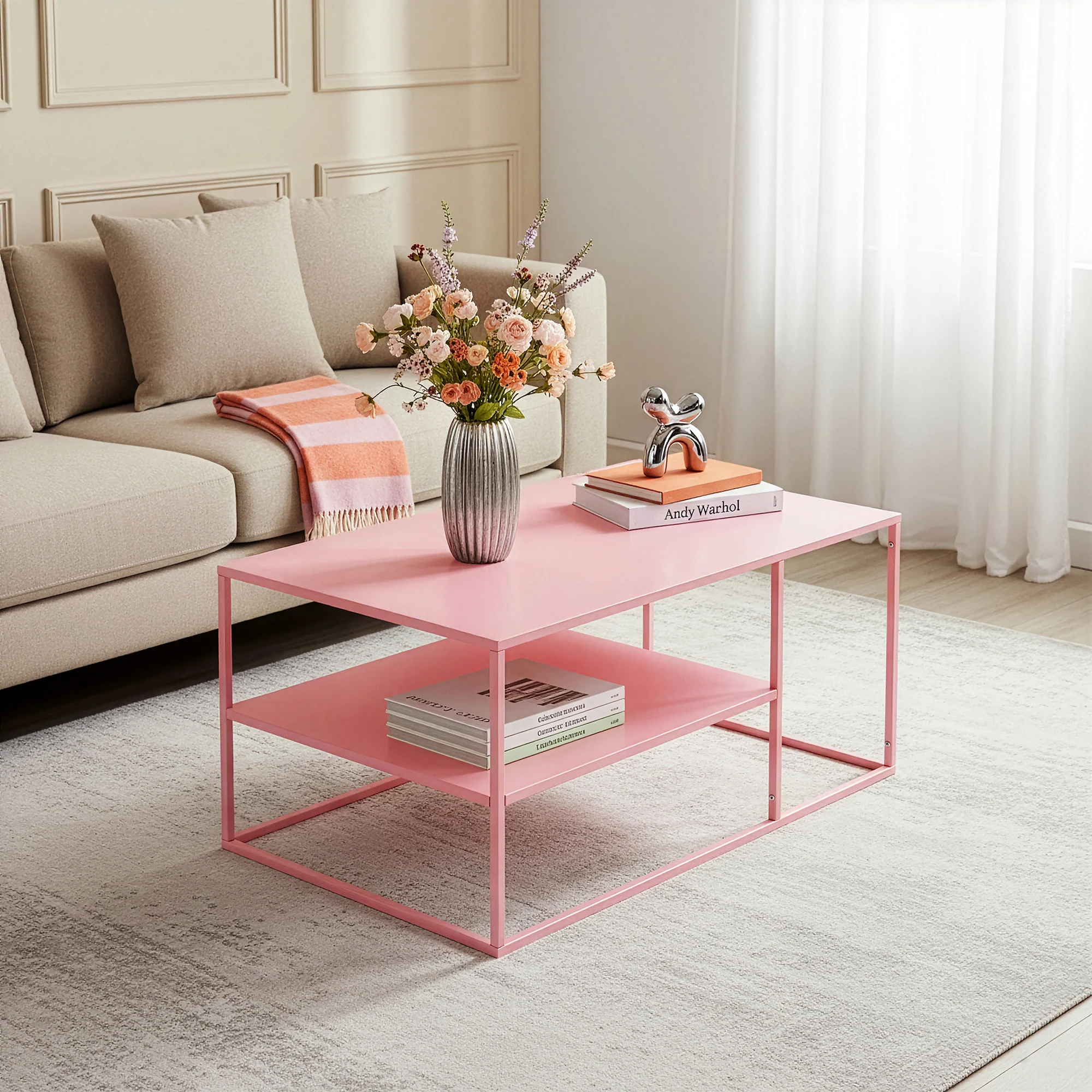 Salontafel Solund met plank 45x90x60 cm [en.casa] - Image 8