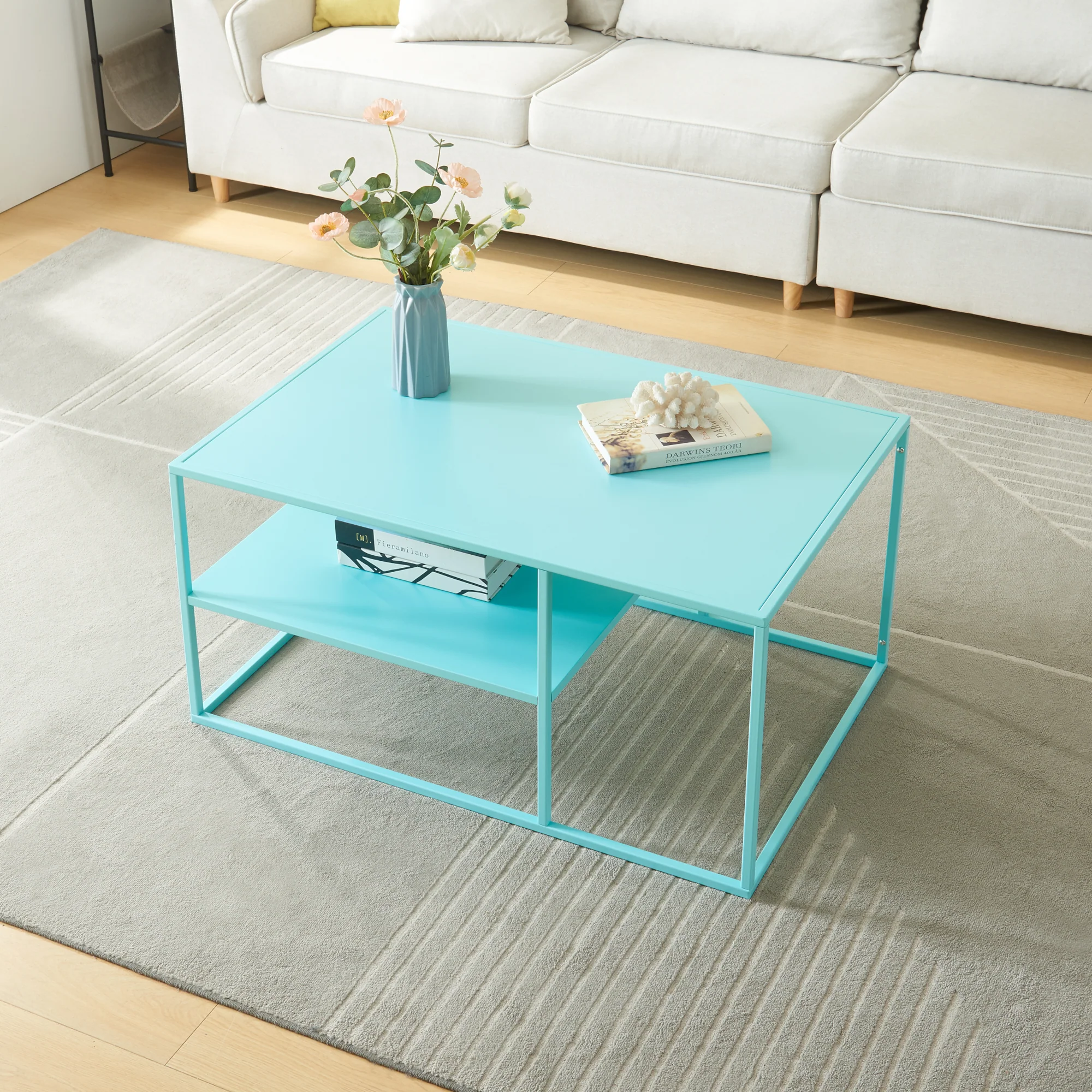 Salontafel Solund met plank 45x90x60 cm [en.casa] - Image 9