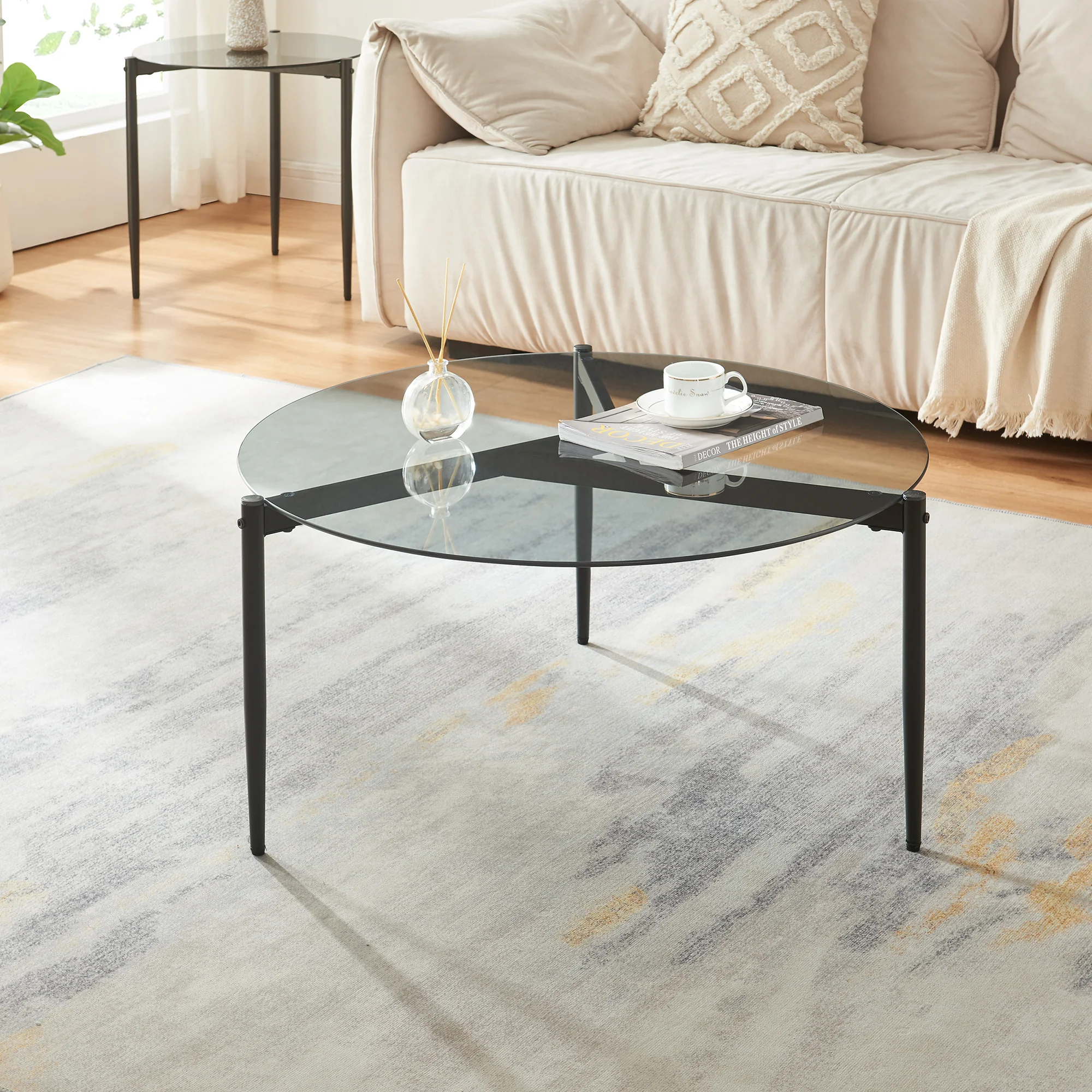 Salontafel Ulökantaa Ø80x40 cm [en.casa]
