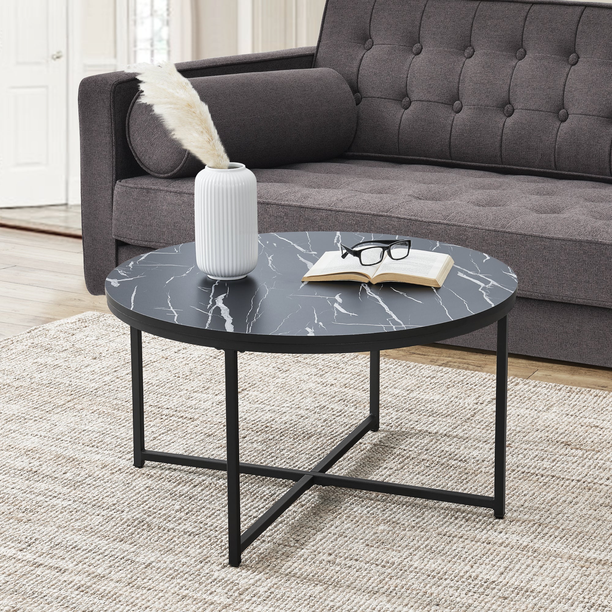 [en.casa] Salontafel Uppvidinge glas rond 45xØ80 cm - 2 varianten - Image 2