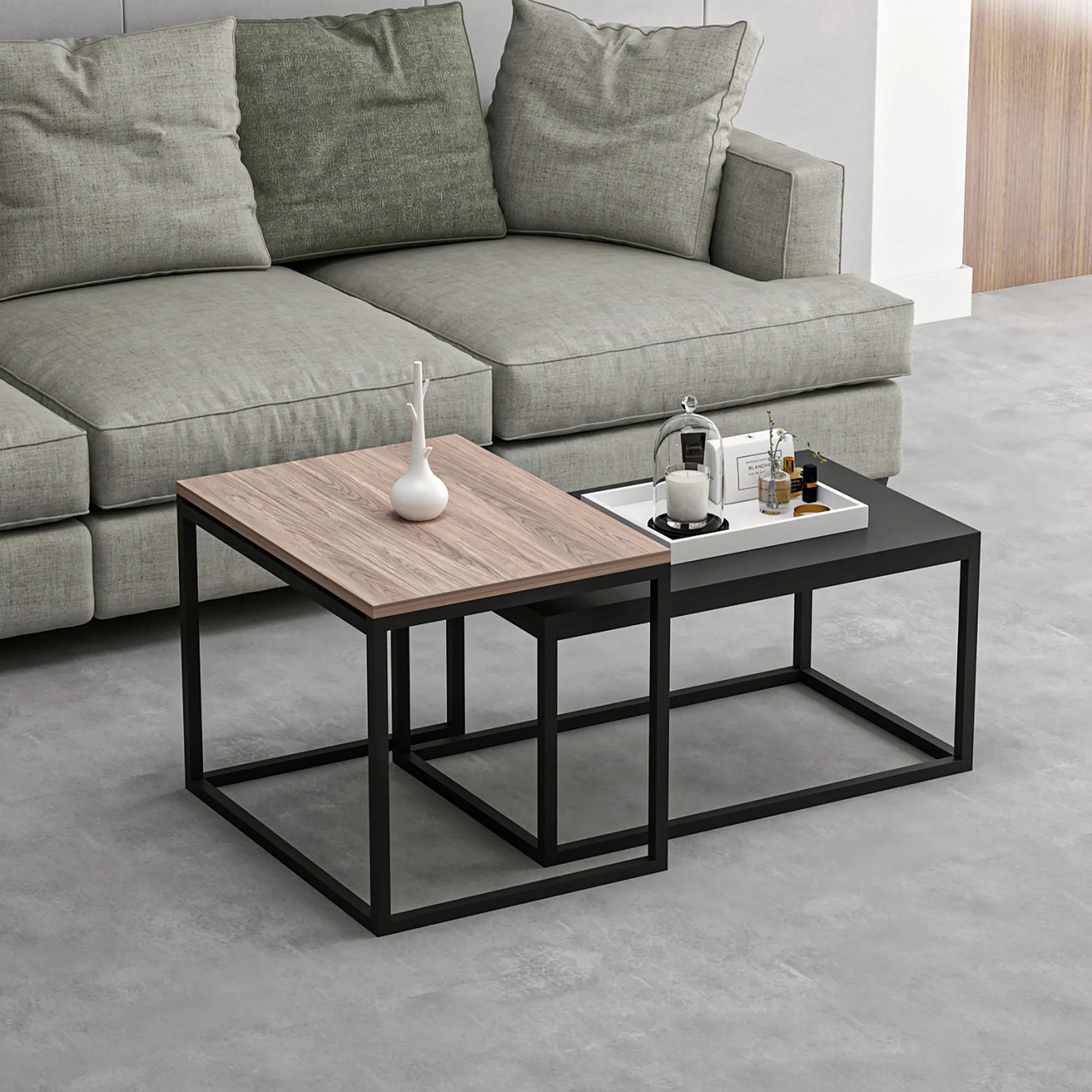 [en.casa] Salontafel set van 2 Aabenraa - 2 varianten - Image 2