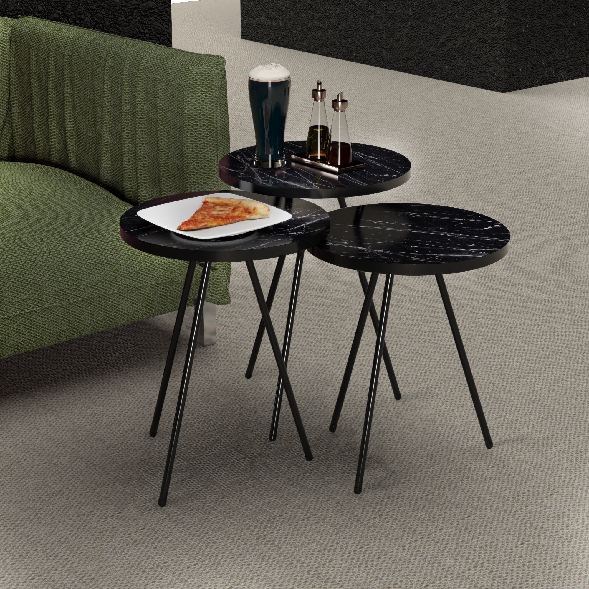 [en.casa] Bijzettafel Ølgod rond set van 3 - 4 varianten - Image 3