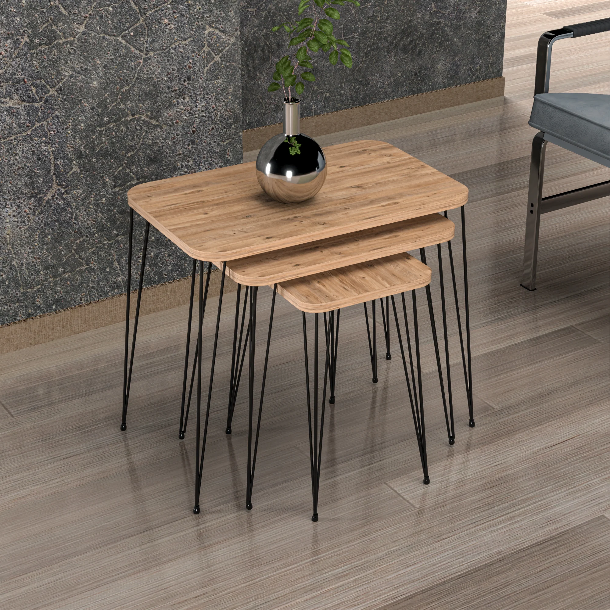 [en.casa] Bijzettafel Rudkøbing set van 3 - 5 varianten - Image 4