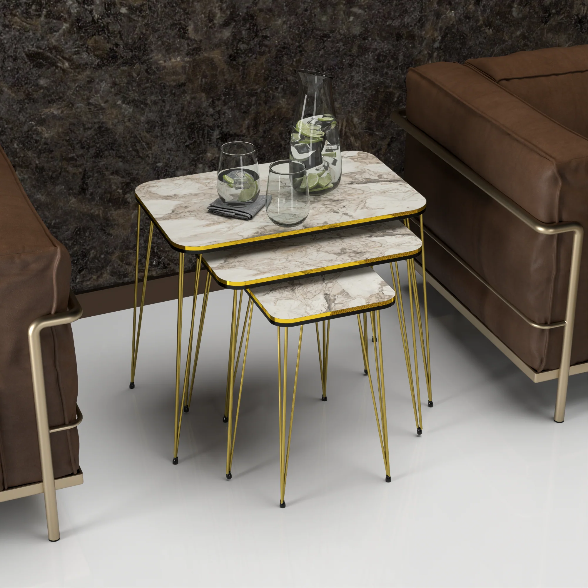 [en.casa] Bijzettafel Rudkøbing set van 3 - 5 varianten - Image 5