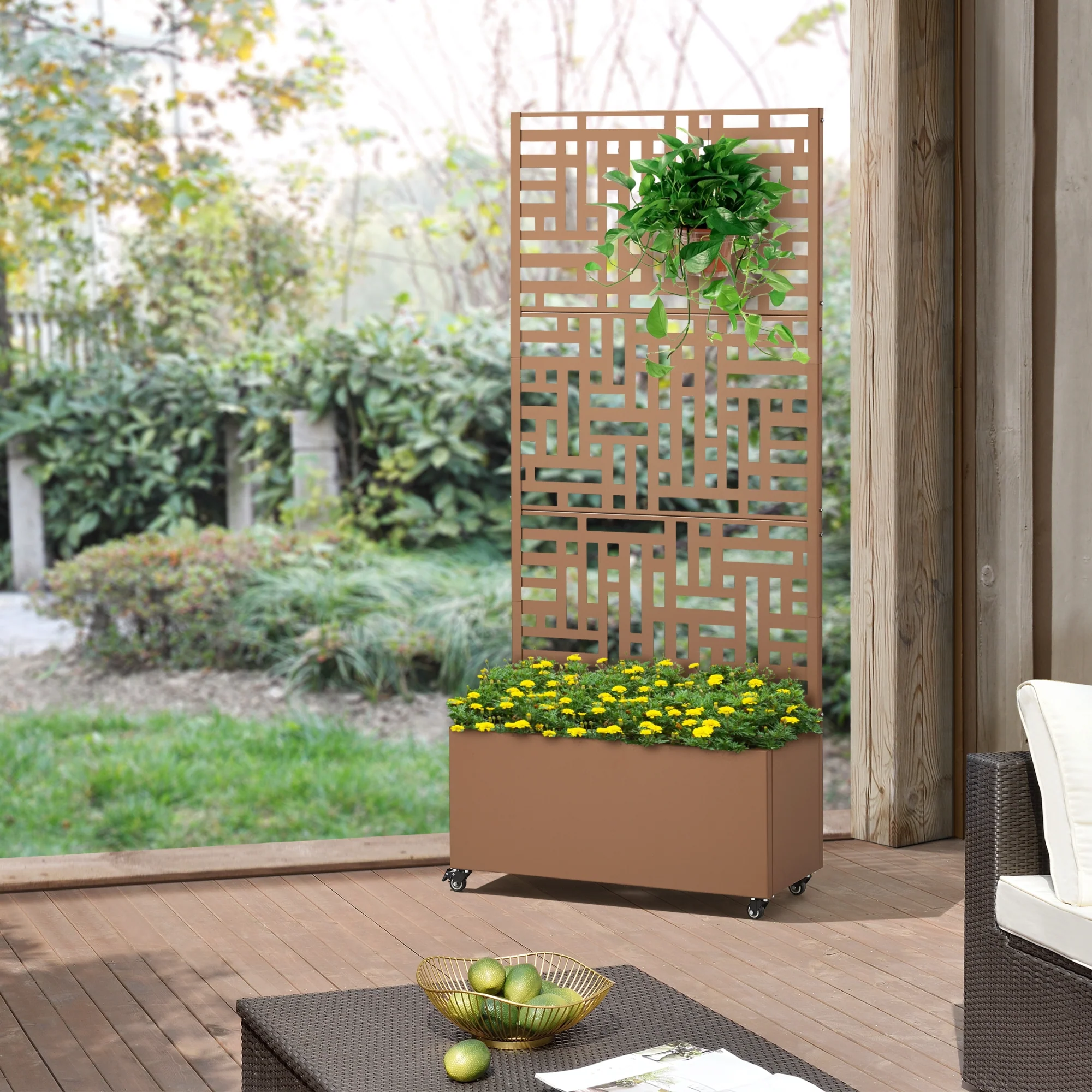 Tuinscherm Bernalda met plantenbak op wielen casa.pro - Image 3