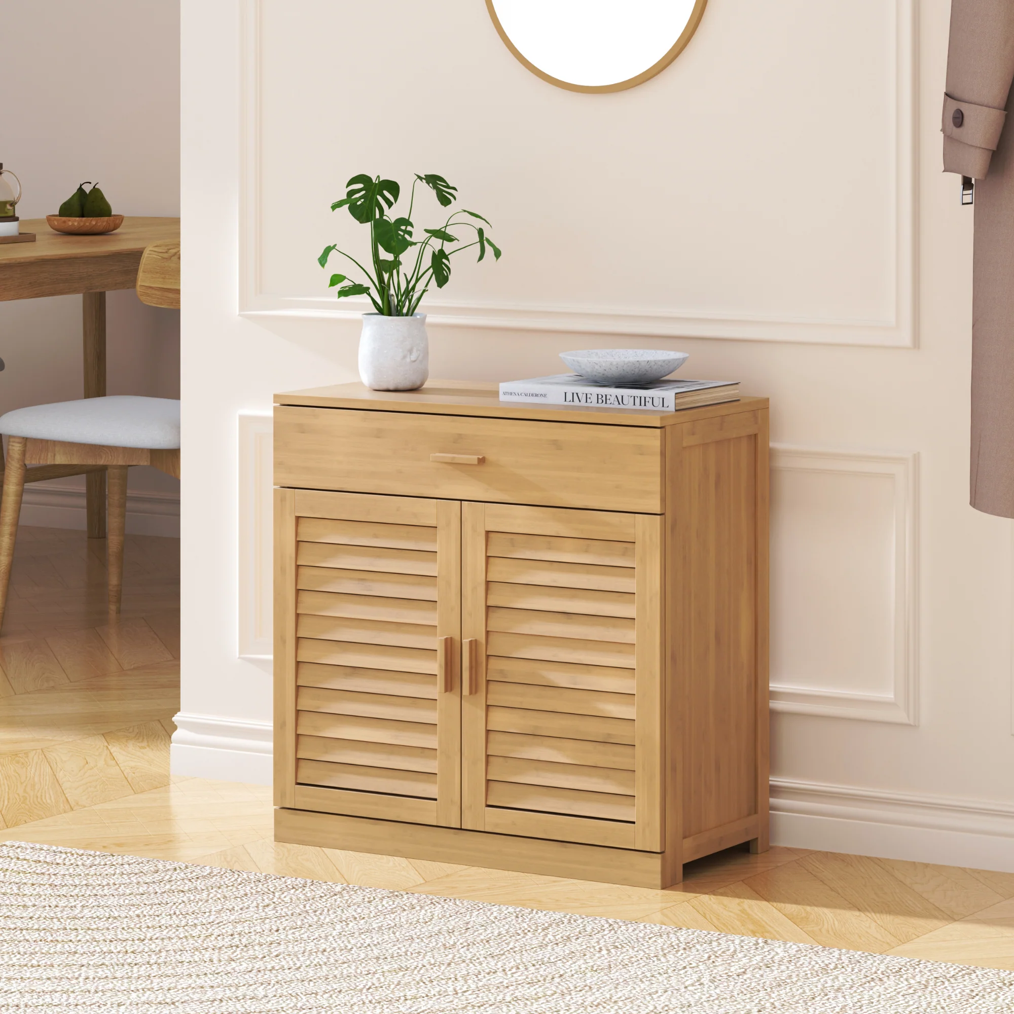 Schoenenkast Aarela 67x66x34 cm Bamboe [en.casa] - Image 2