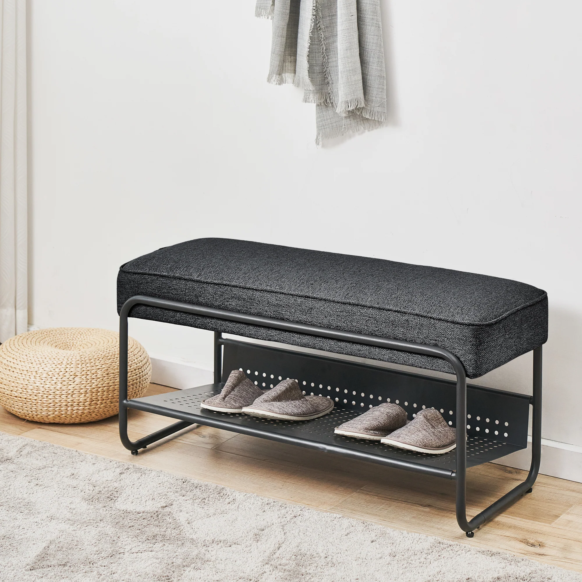 Schoenenbank Lillehammer 90x37x42 cm [en.casa] - Image 2