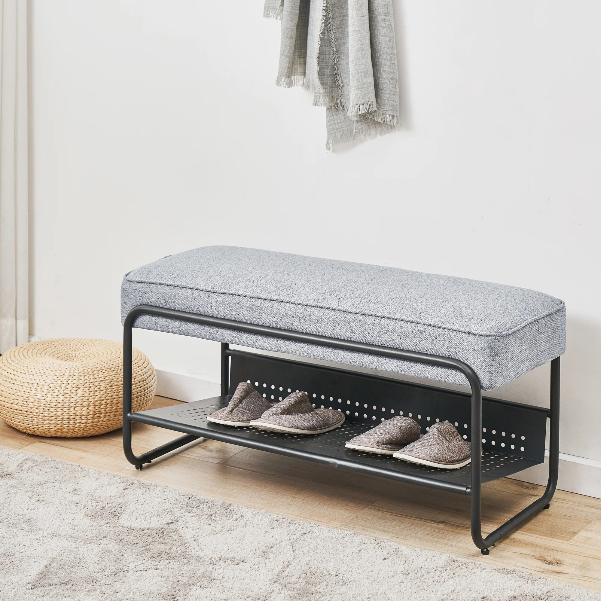 Schoenenbank Lillehammer 90x37x42 cm [en.casa] - Image 3