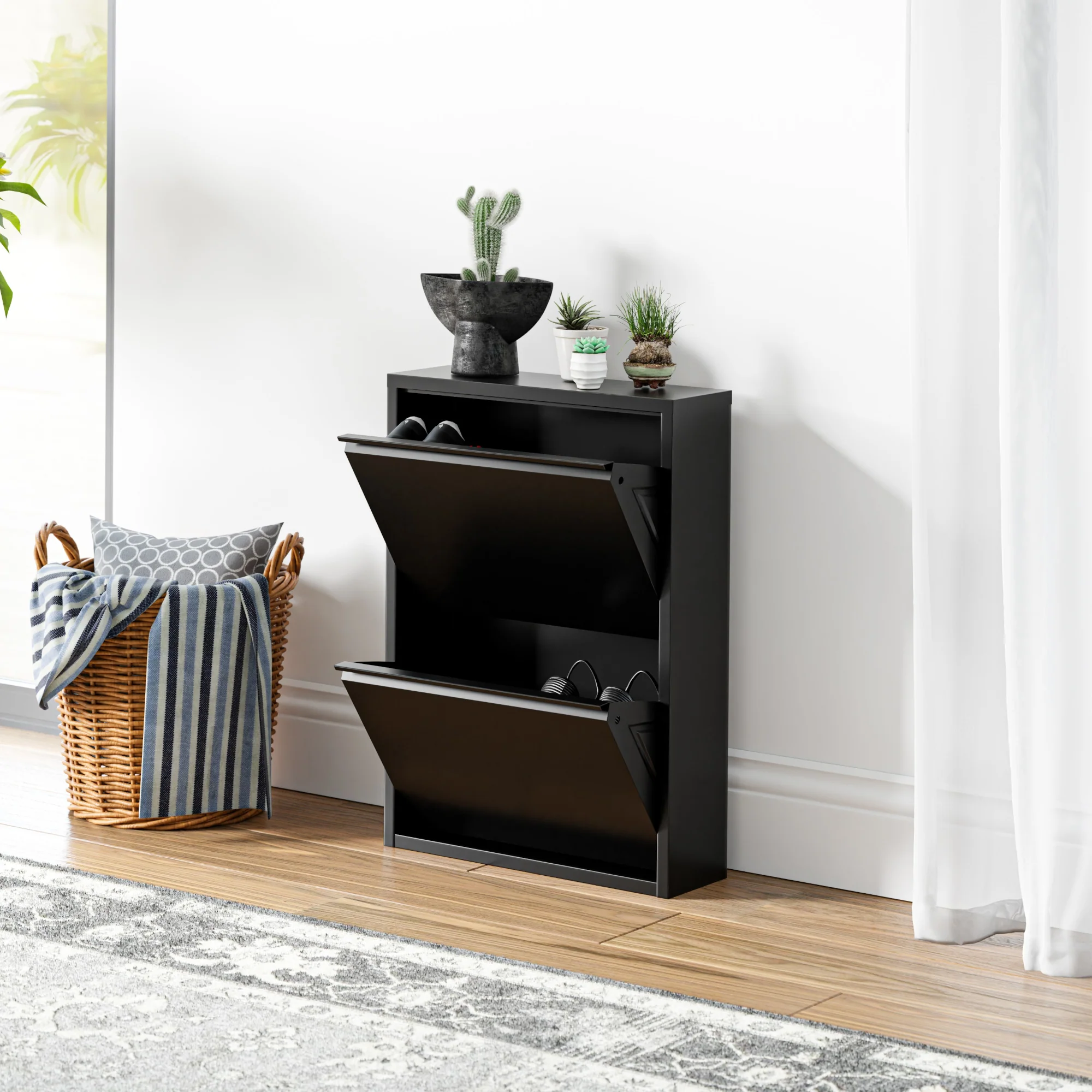 Schoenenkast Sokndal met kleppen [en.casa]