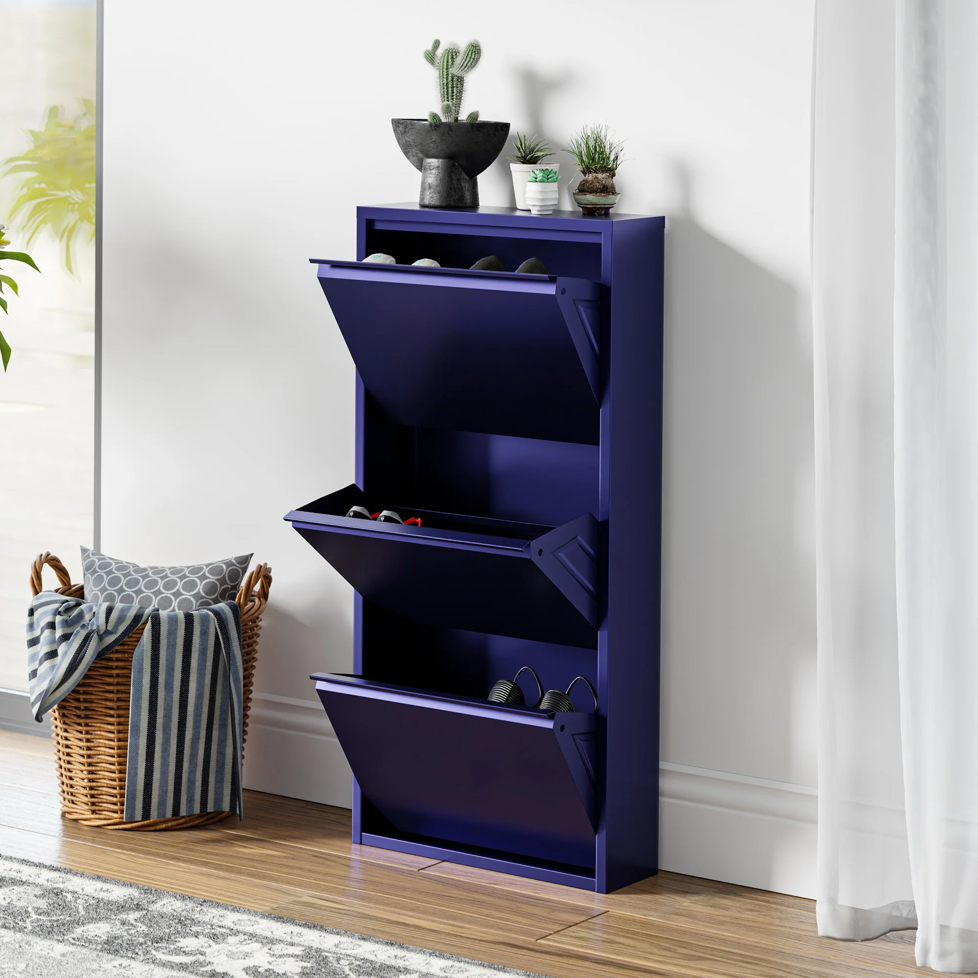 Schoenenkast Sokndal met kleppen [en.casa] - Image 12