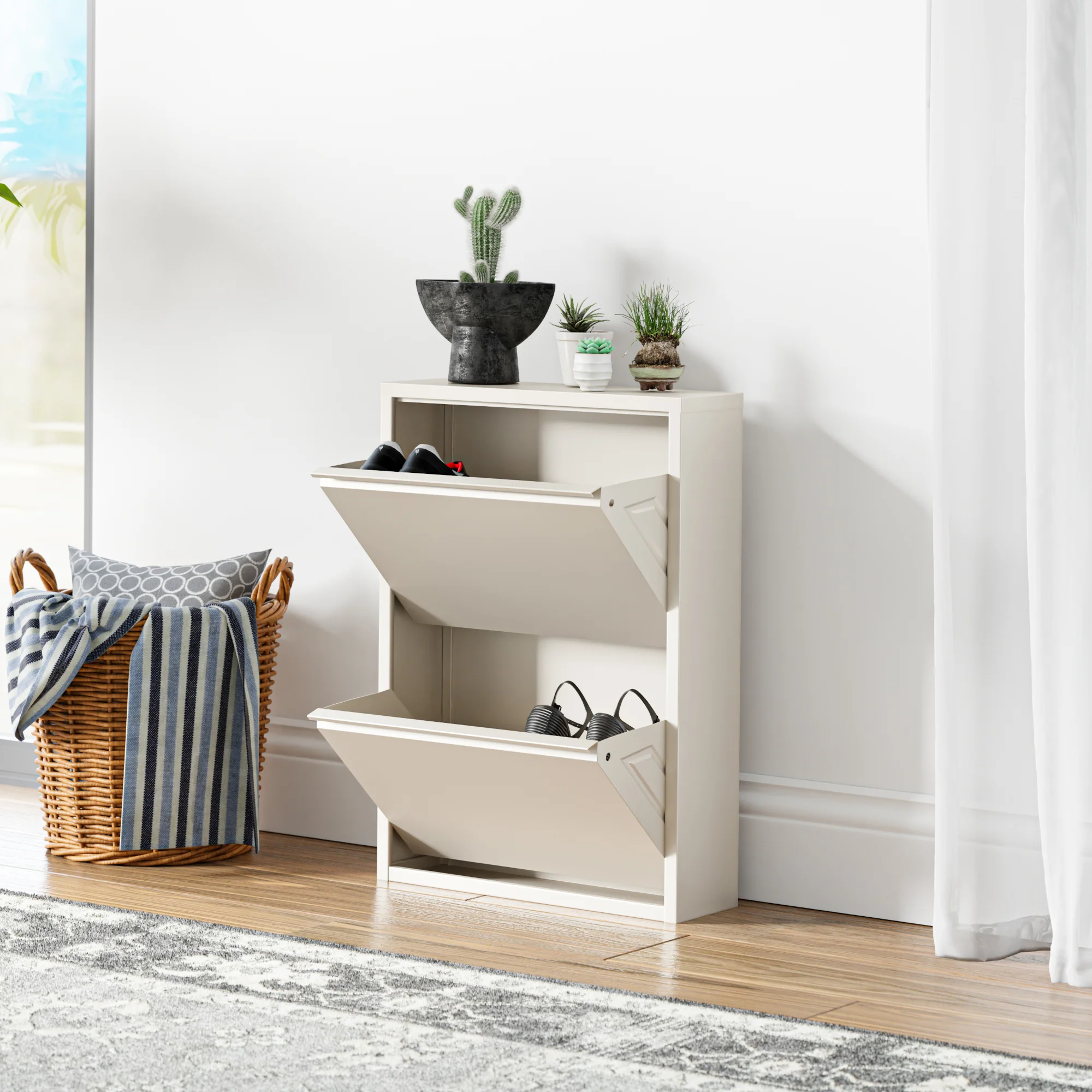Schoenenkast Sokndal met kleppen [en.casa] - Image 16