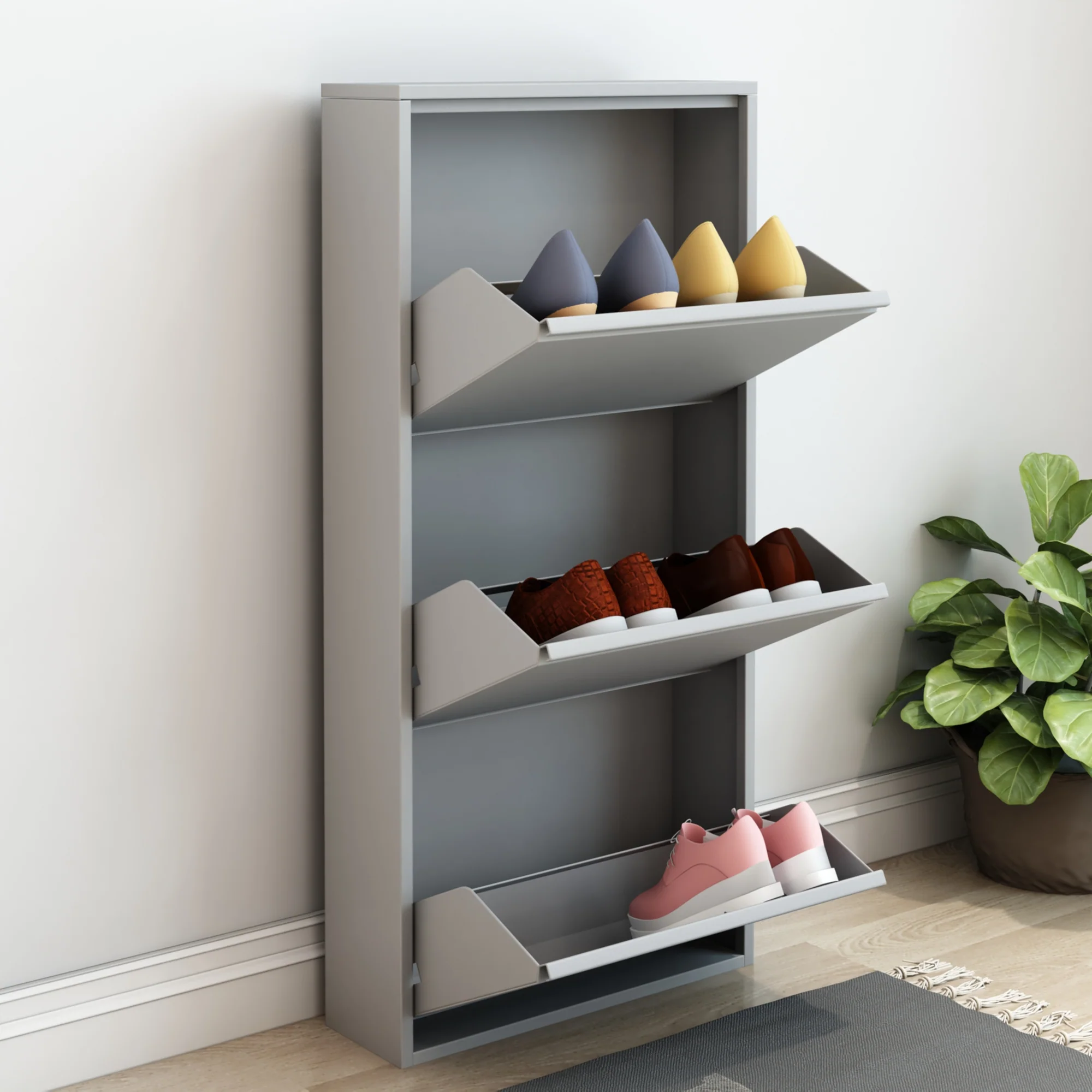 Schoenenkast Sokndal met kleppen [en.casa] - Image 17