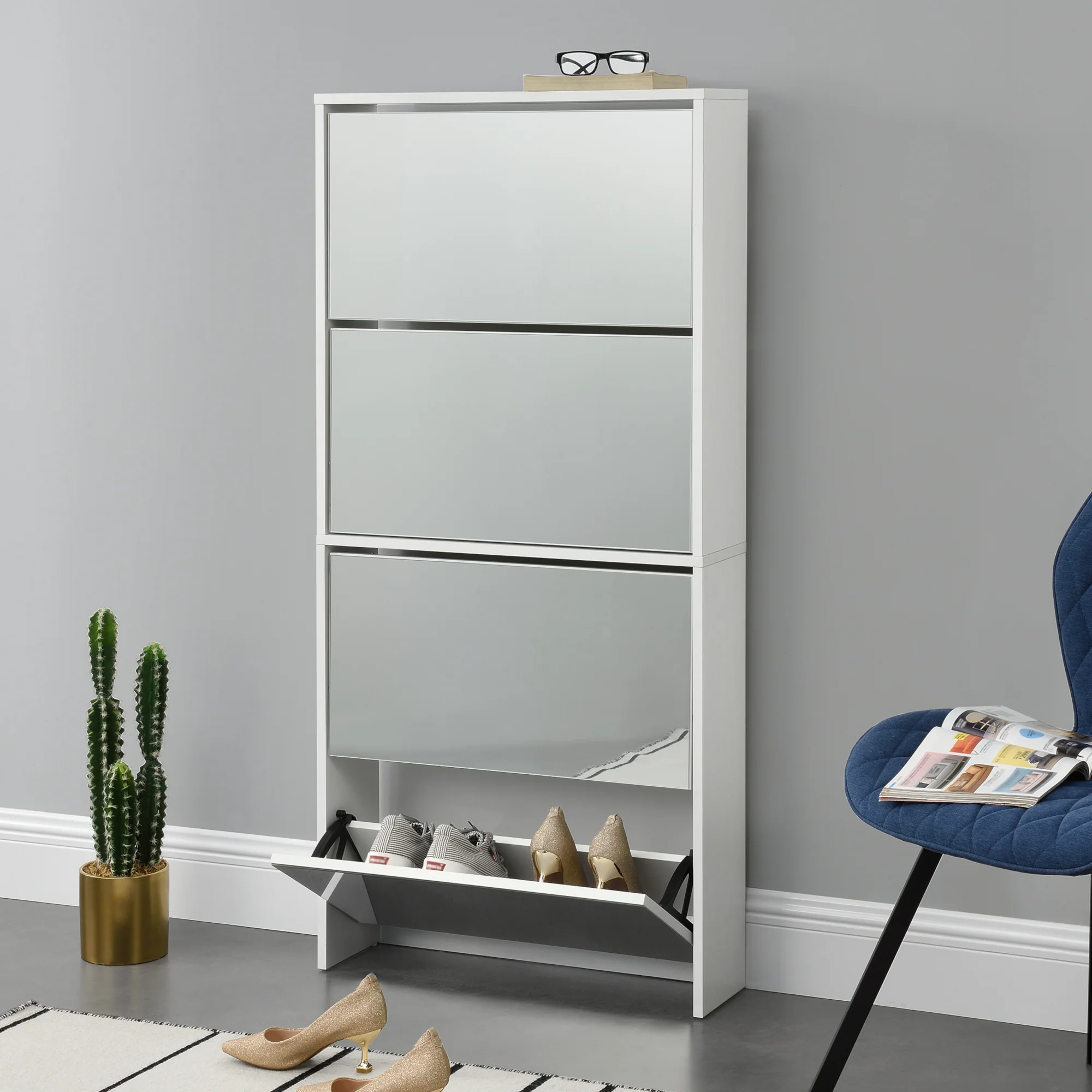 Schoenenkast met spiegels en vouwdeuren - verschillende maten en kleuren - Image 6