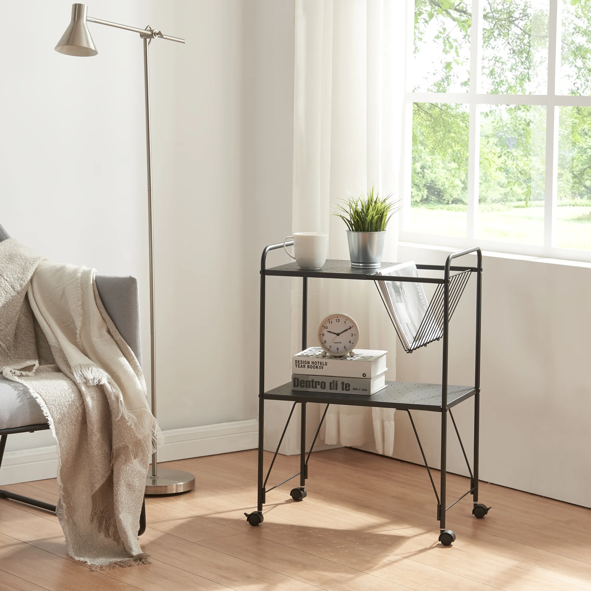 [en.casa] Keukentrolley Austrheim 75x50x33 cm zwart