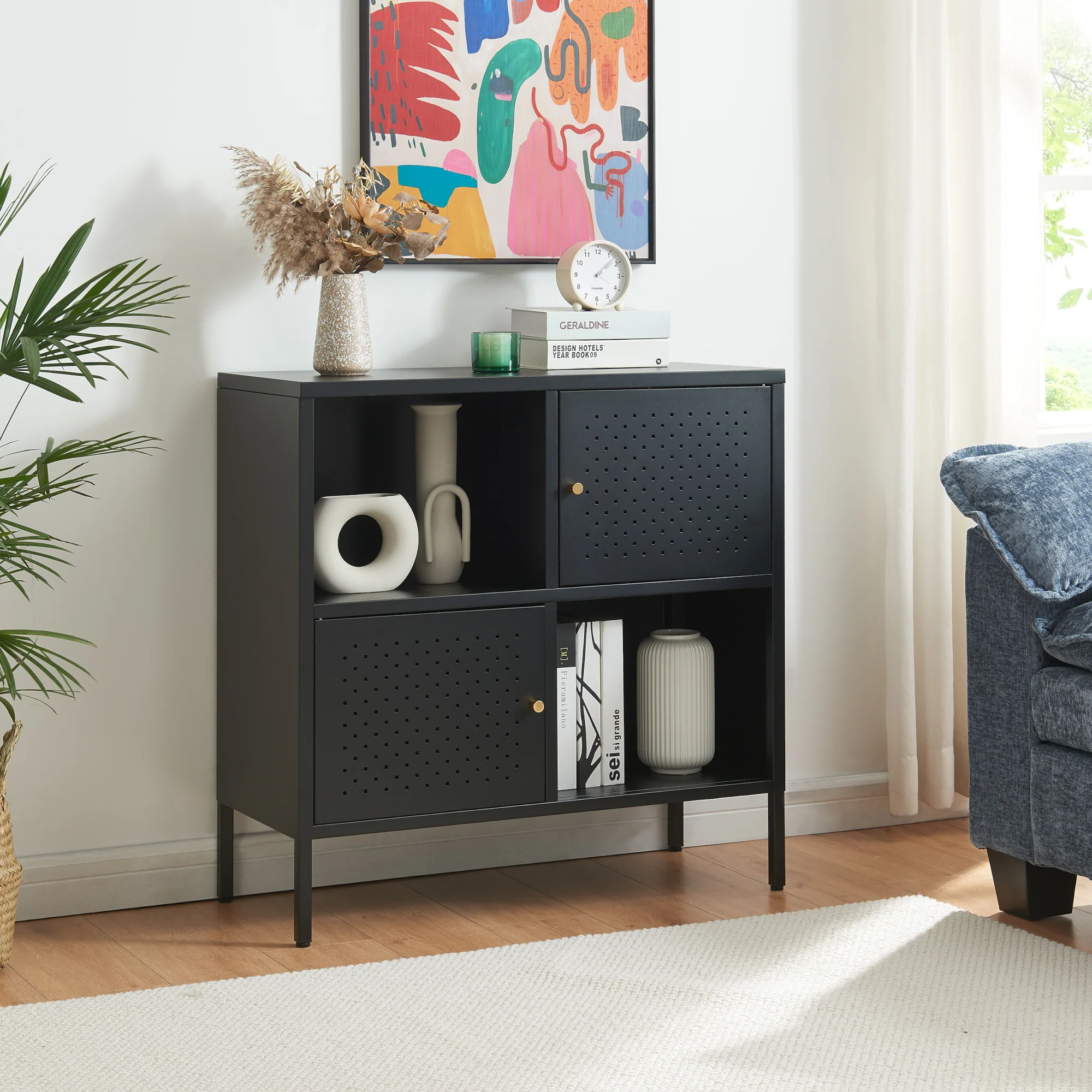 Commode Janakkala dressoir zwart [en.casa]