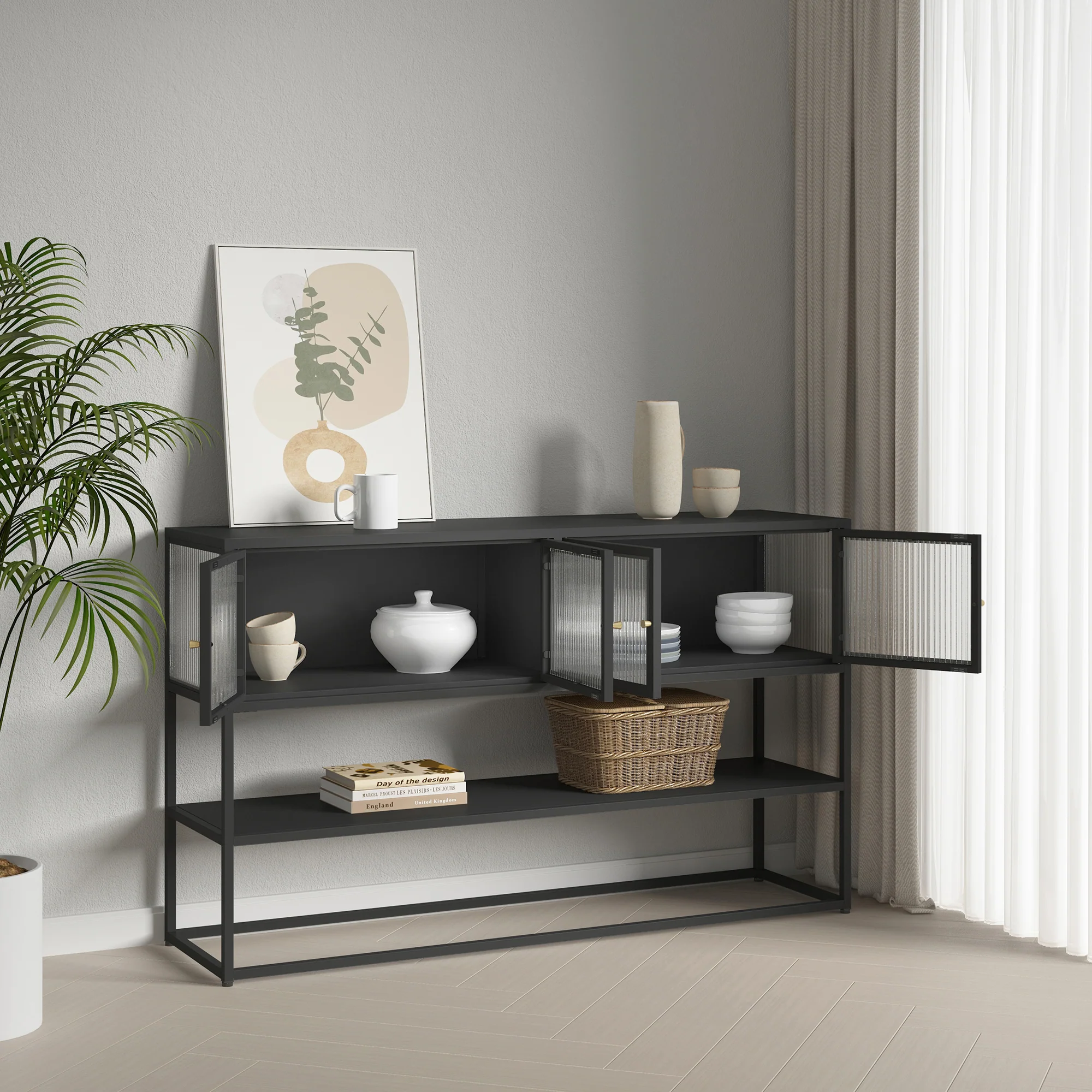Sideboard Säkylä 150x38x90 cm [en.casa] - Image 2