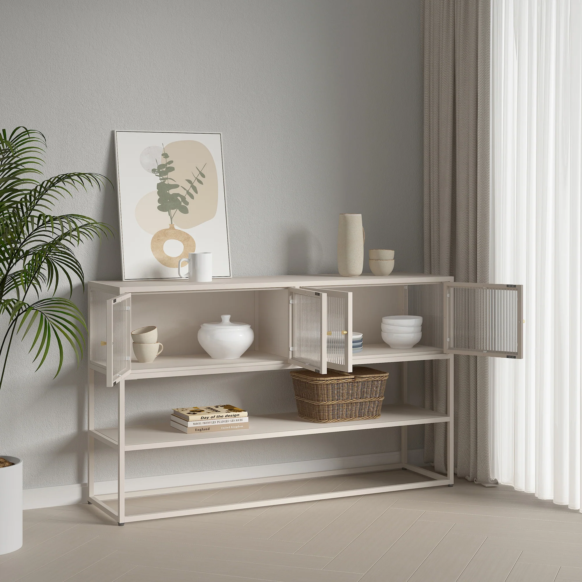 Sideboard Säkylä 150x38x90 cm [en.casa] - Image 3