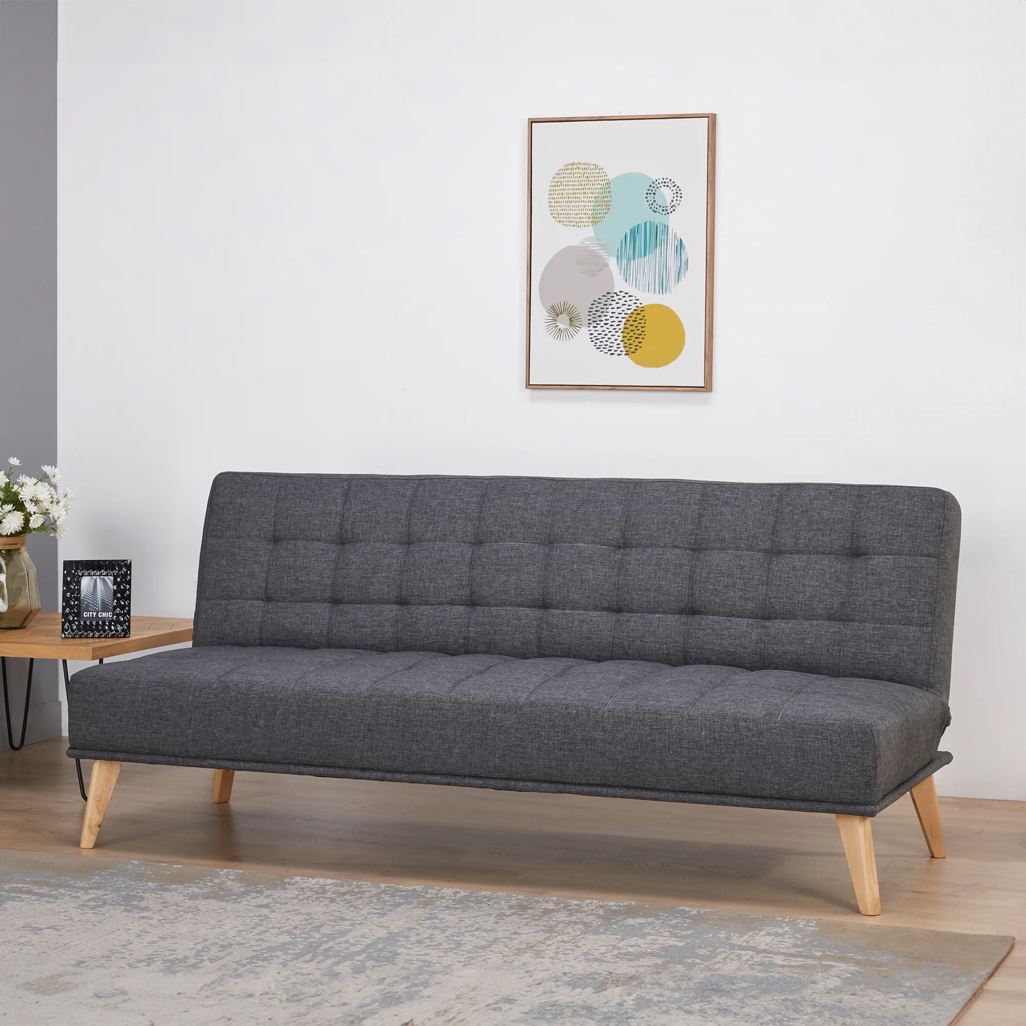 Slaapbank Pukkila 180x86x81 cm Textiel [en.casa]