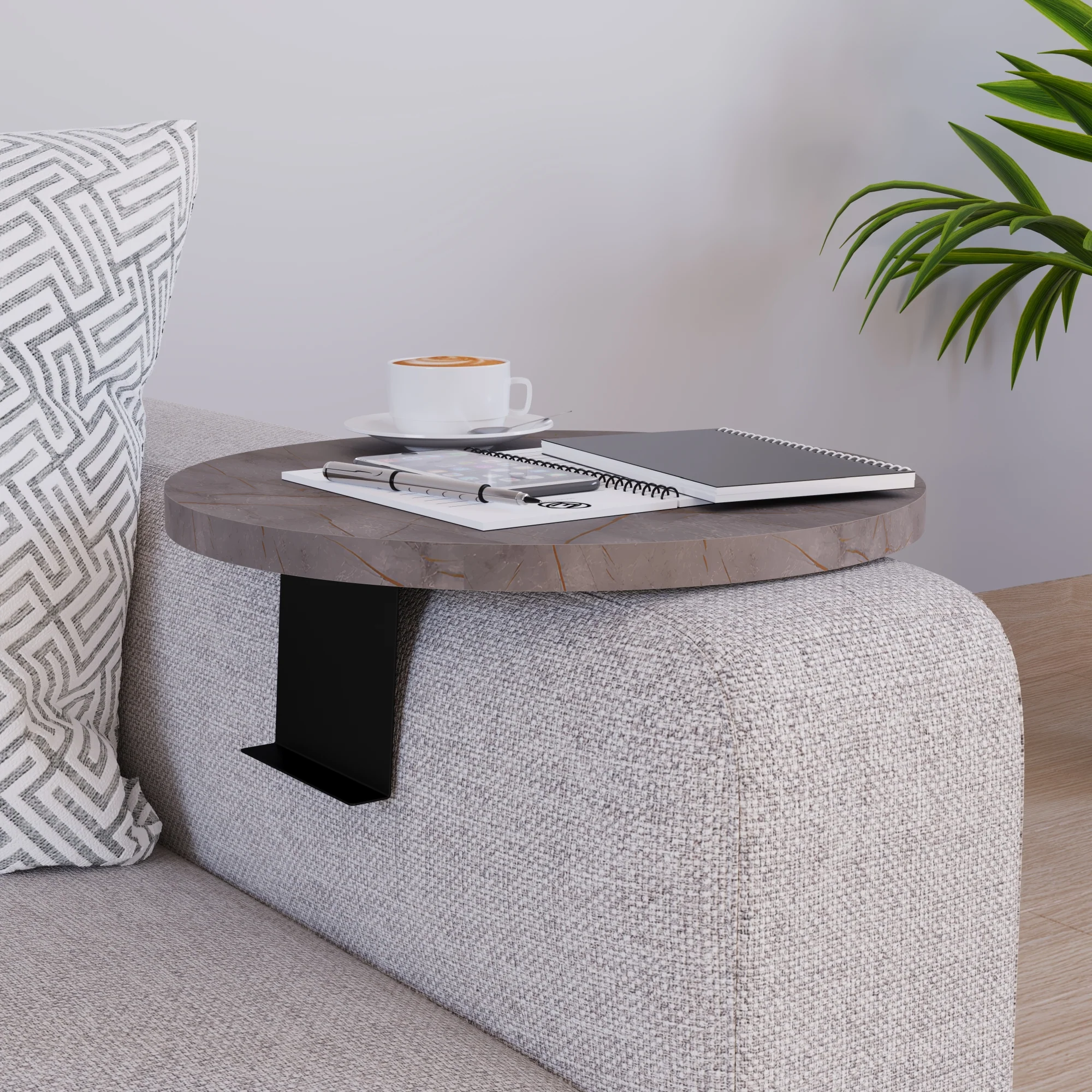 Dienblad armleuning Kuleskyd rond Ø34 cm [en.casa]