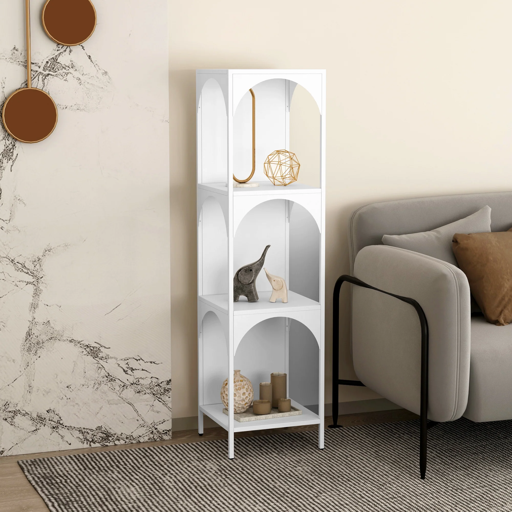 [en.casa] Open kast Akaa met planken staal - 6 varianten - Image 2