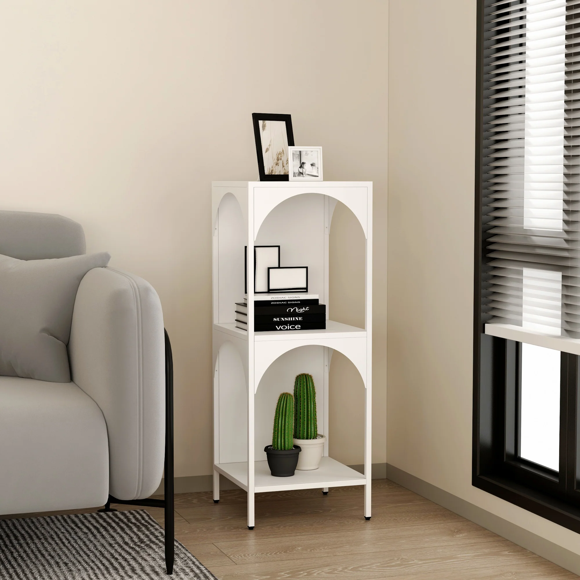 [en.casa] Open kast Akaa met planken staal - 6 varianten - Image 3