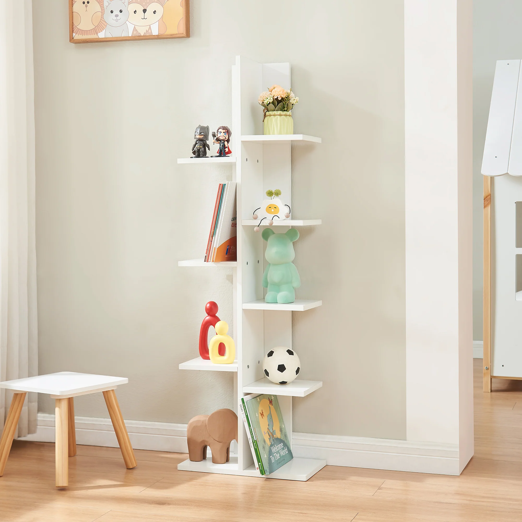 [en.casa] Boekenkast Rødekro schap 122x40x20 cm wit