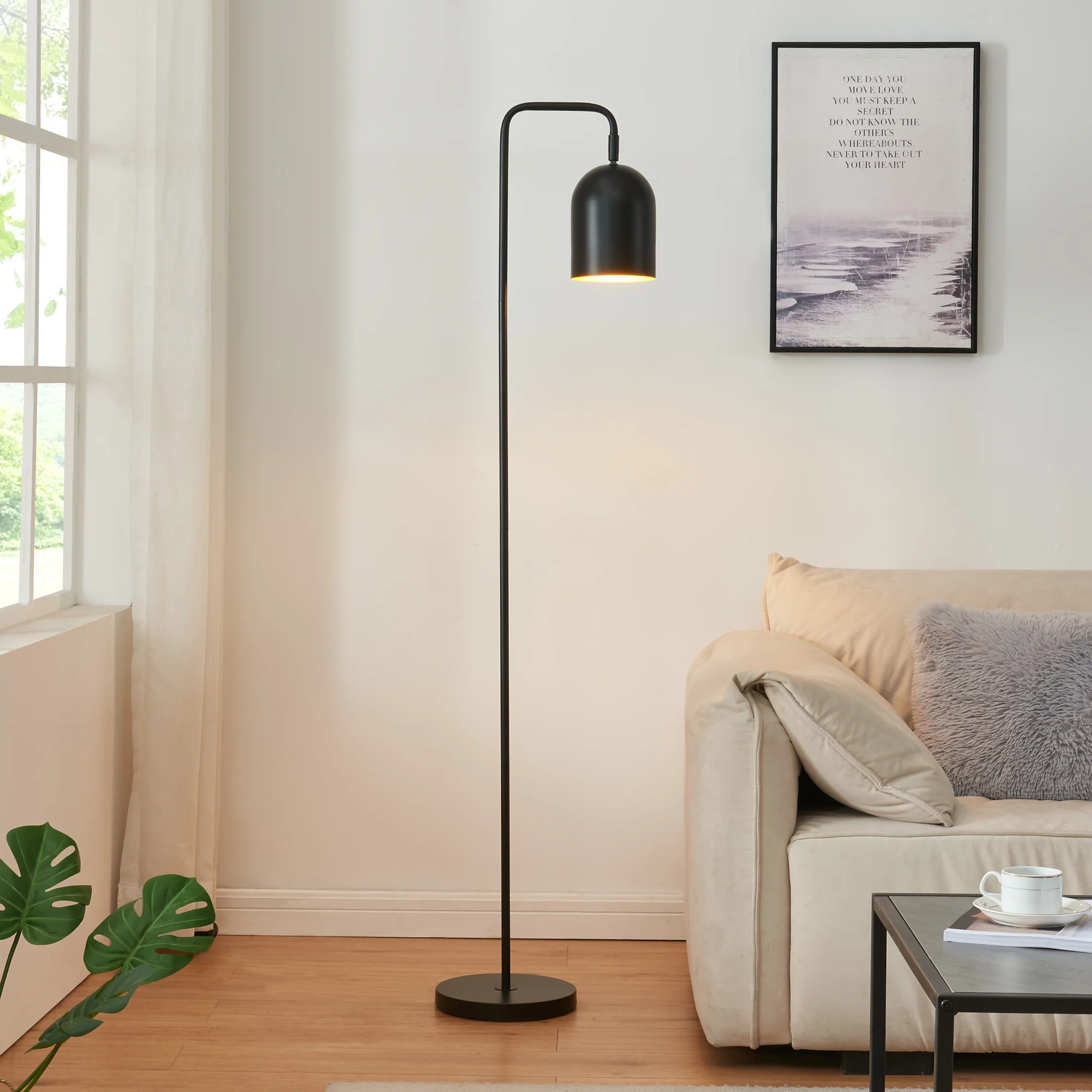 Staande lamp Barnard vloerlamp 158,5 cm zwart E27 lux.pro