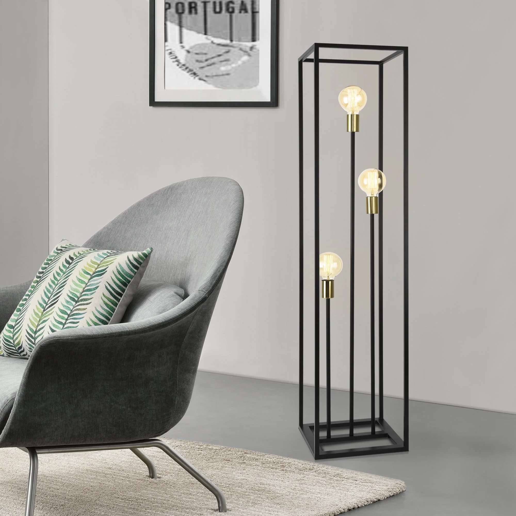 Vloerlamp staande lamp 140x30x30 cm Groningen 3xE27 - verschillende kleuren - Image 5