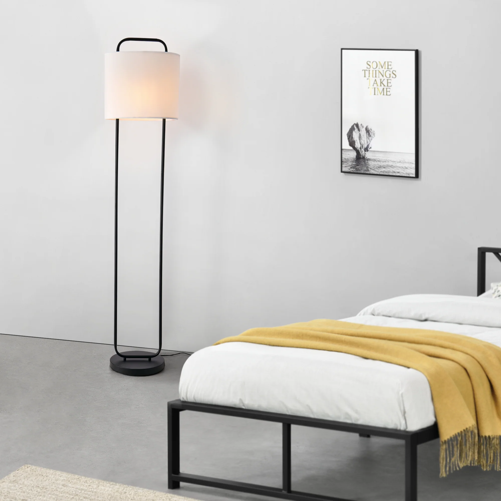 Staande lamp Meløy vloerlamp 162 cm E27 zwart en wit lux.pro