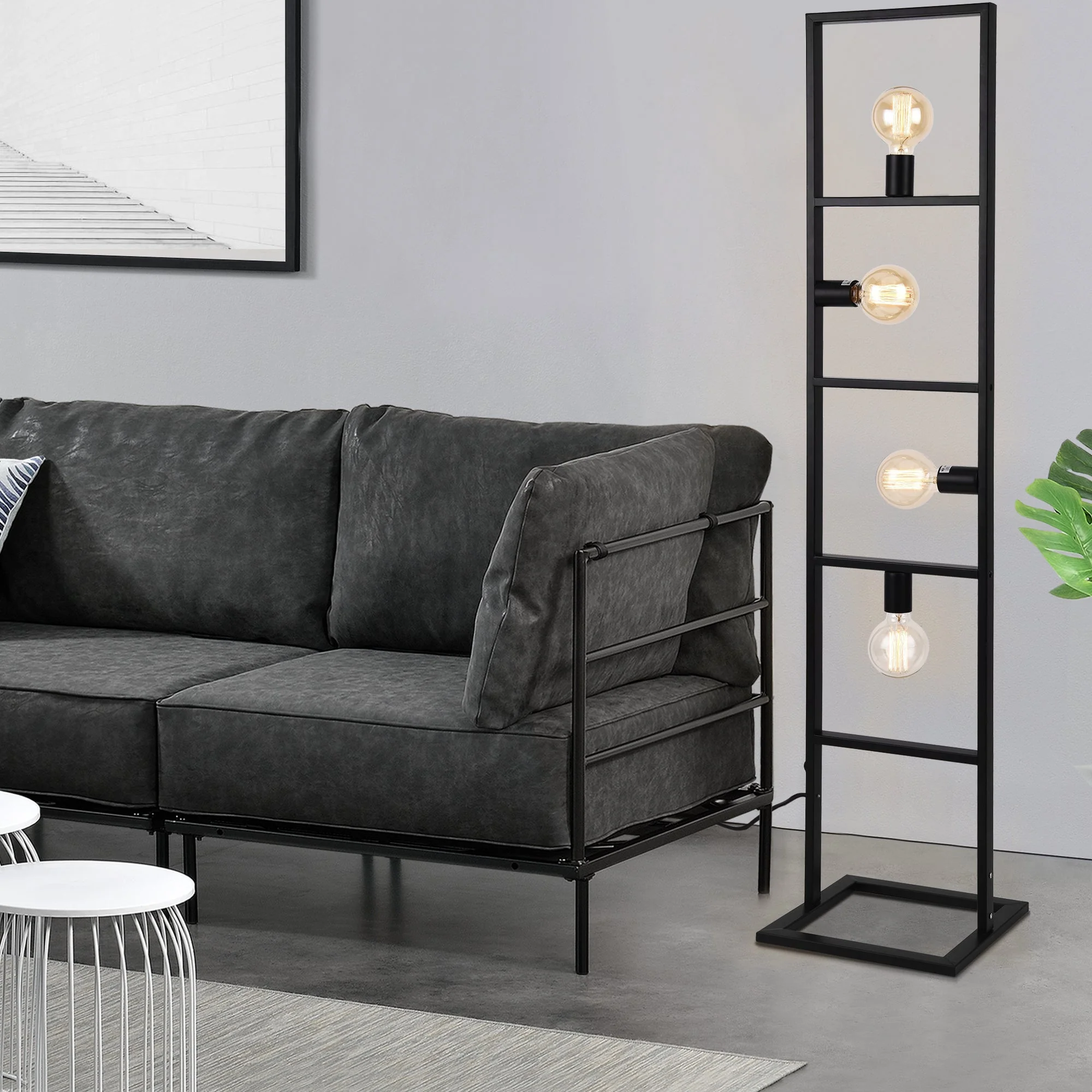 Vloerlamp staande lamp Bangkok 142,5 cm 4xE27 - 2 kleuren - Image 4