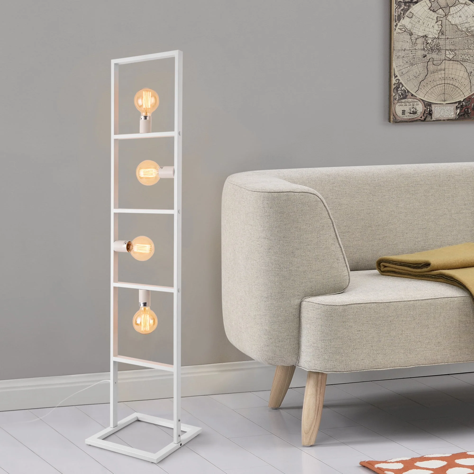 Vloerlamp staande lamp Bangkok 142,5 cm 4xE27 - 2 kleuren - Image 5