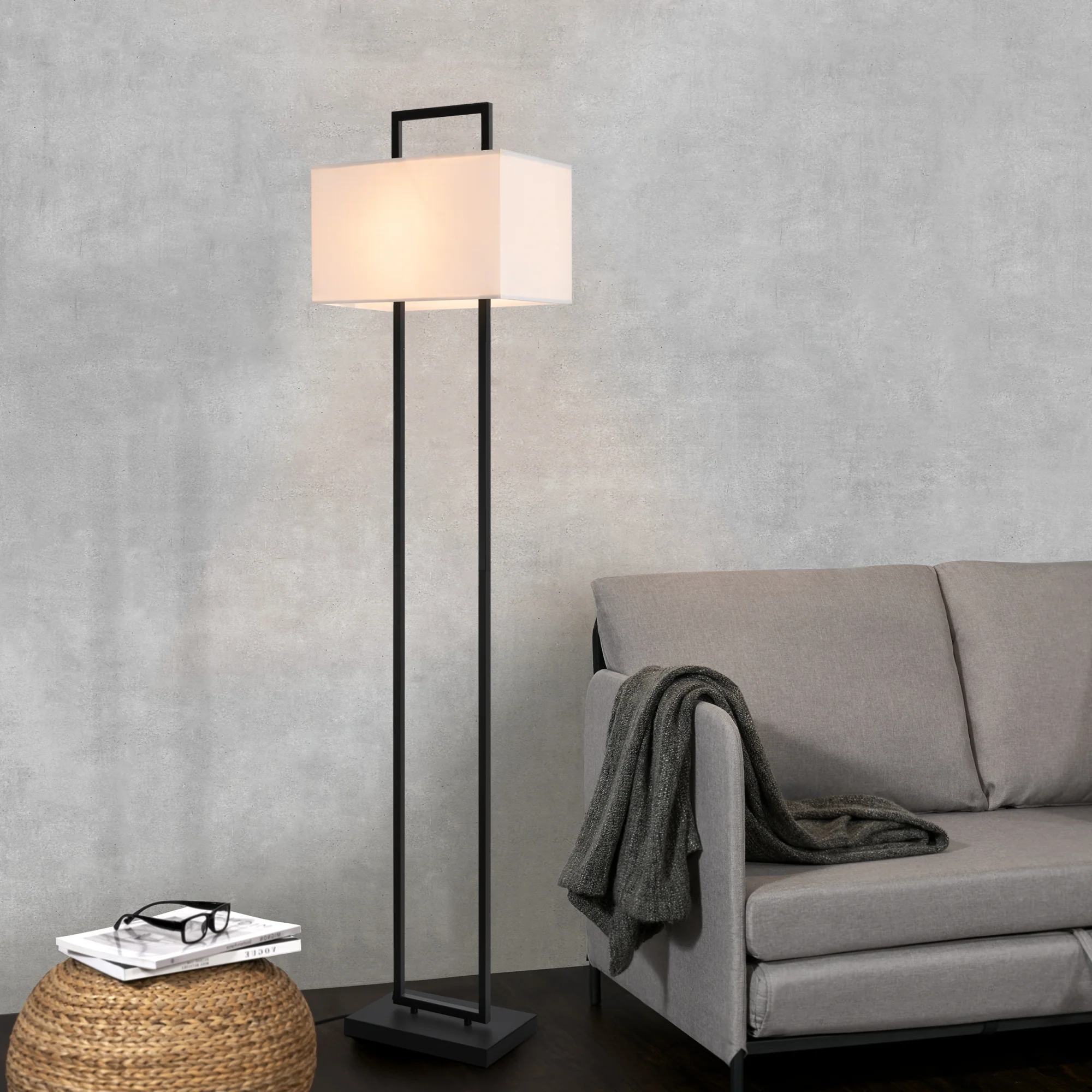 lux.pro Staande lamp Sigdal vloerlamp cm E27 zwart en wit